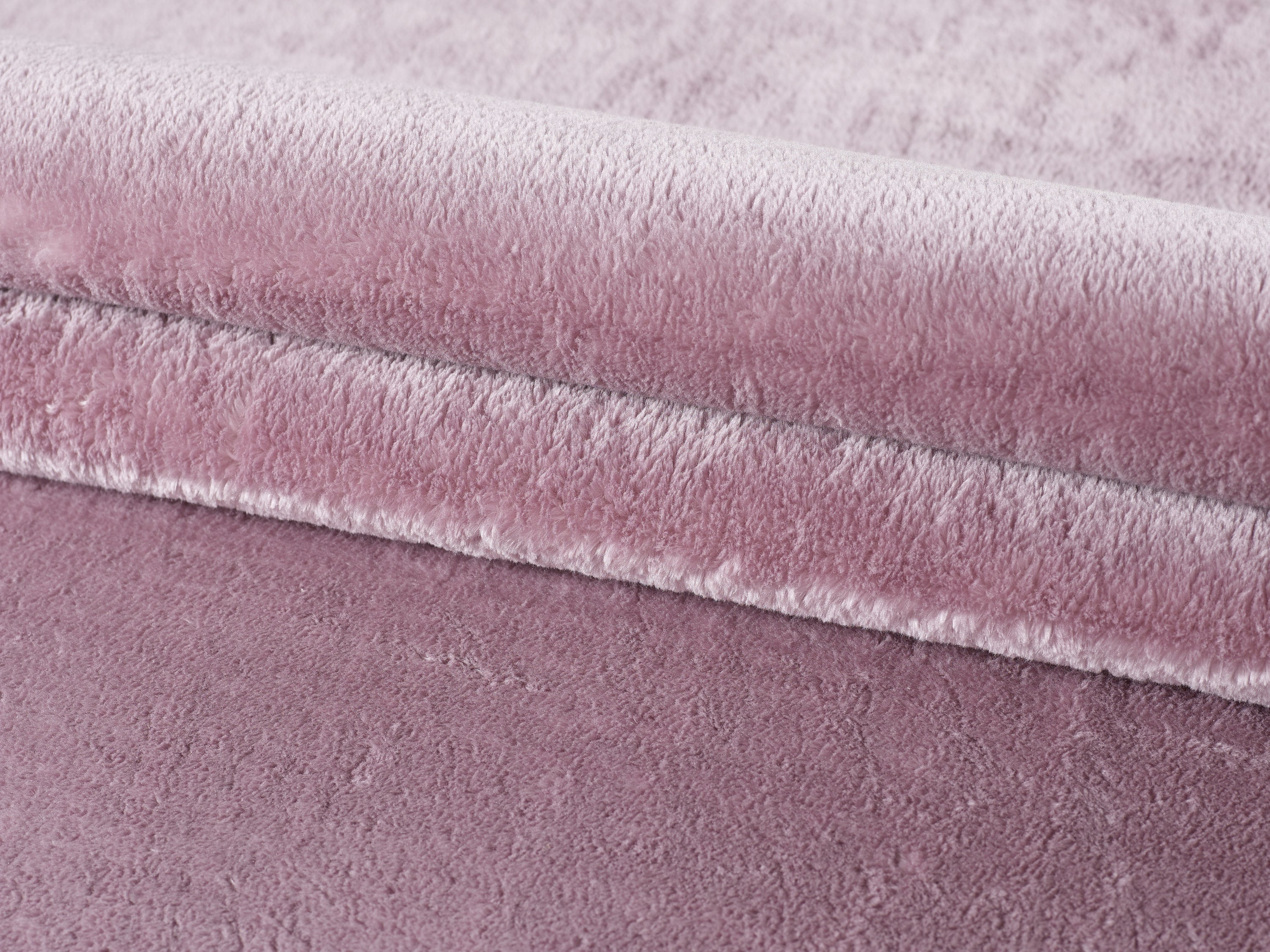 Waschbarer Runder Hochflor Teppich Wohnzimmer Einfarbig Kunstfell Felloptik