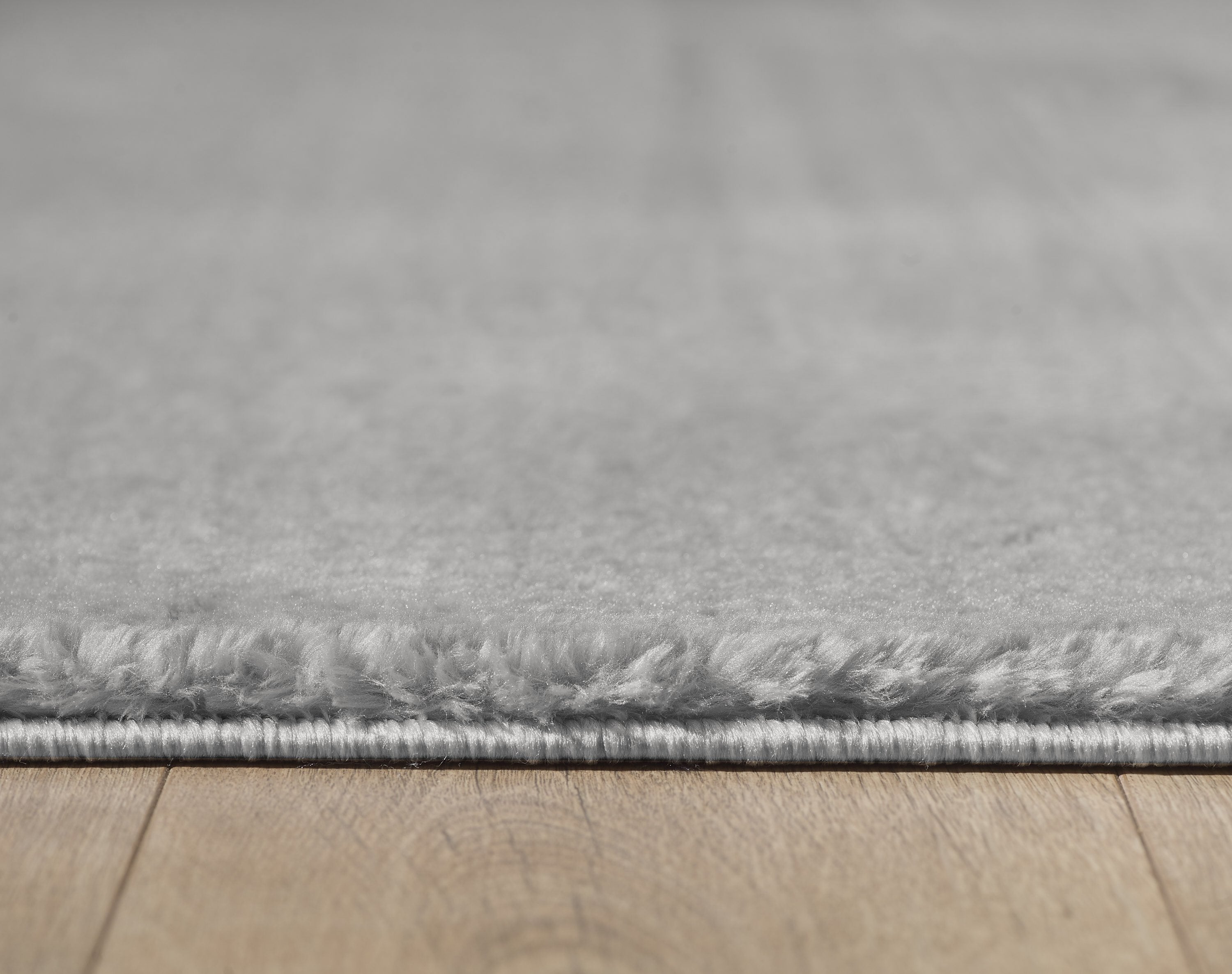 Waschbarer Runder Hochflor Teppich Wohnzimmer Einfarbig Kunstfell Felloptik