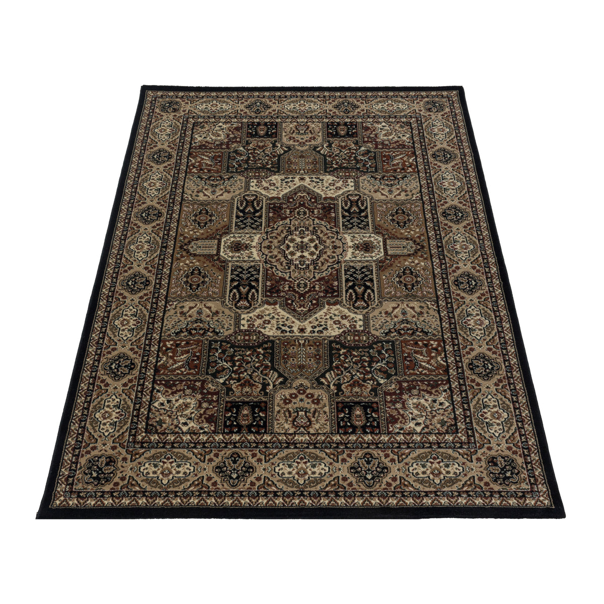 Carpettex Orientteppich Schwarz Kurzflor Vintage Pflegeleicht