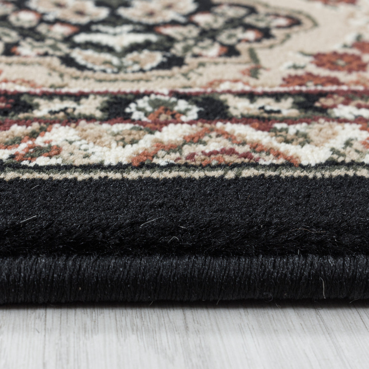 Carpettex Orientteppich Schwarz Kurzflor Vintage Pflegeleicht