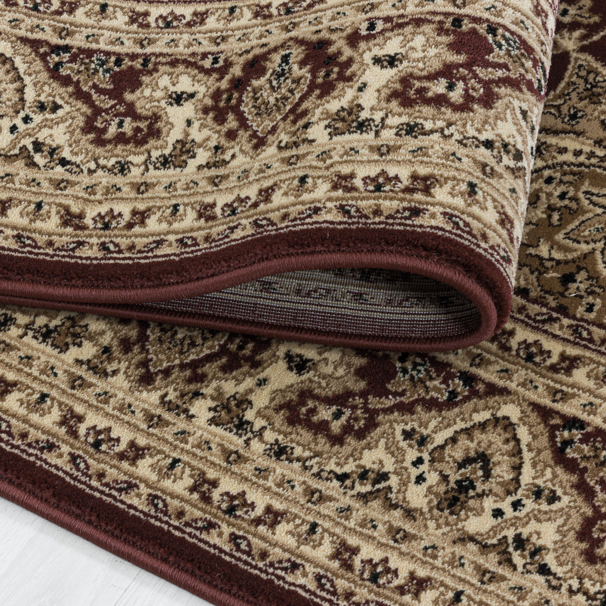 Carpettex Orientteppich Rot Kurzflor Vintage Pflegeleicht
