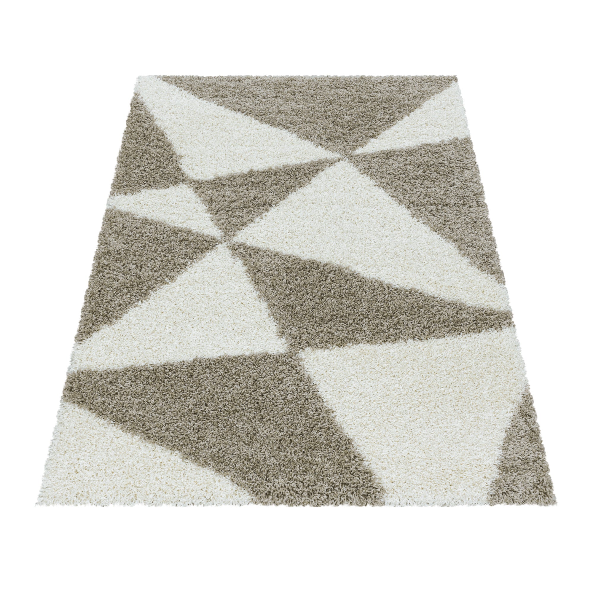 Deep pile rug, long pile meander design, fluffy shaggy rug for living room