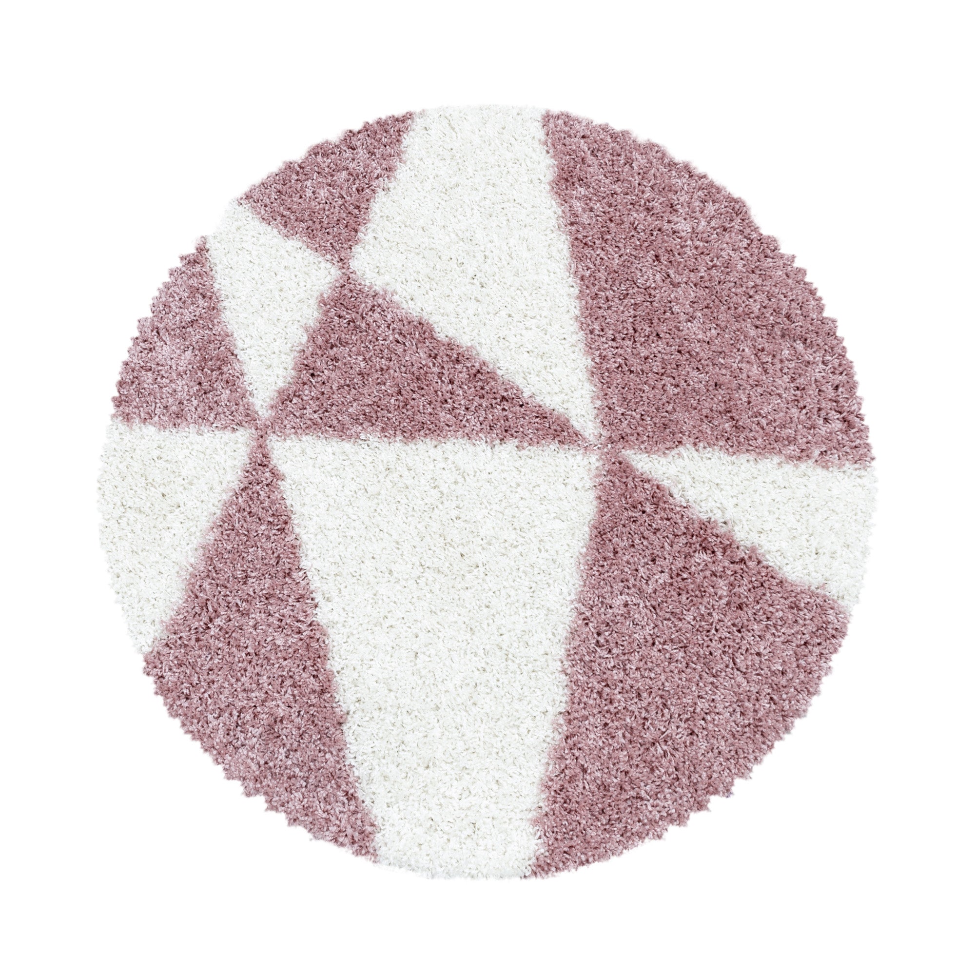 Tapis rond à poils longs, design méandre, moelleux, à poils longs, pour salon