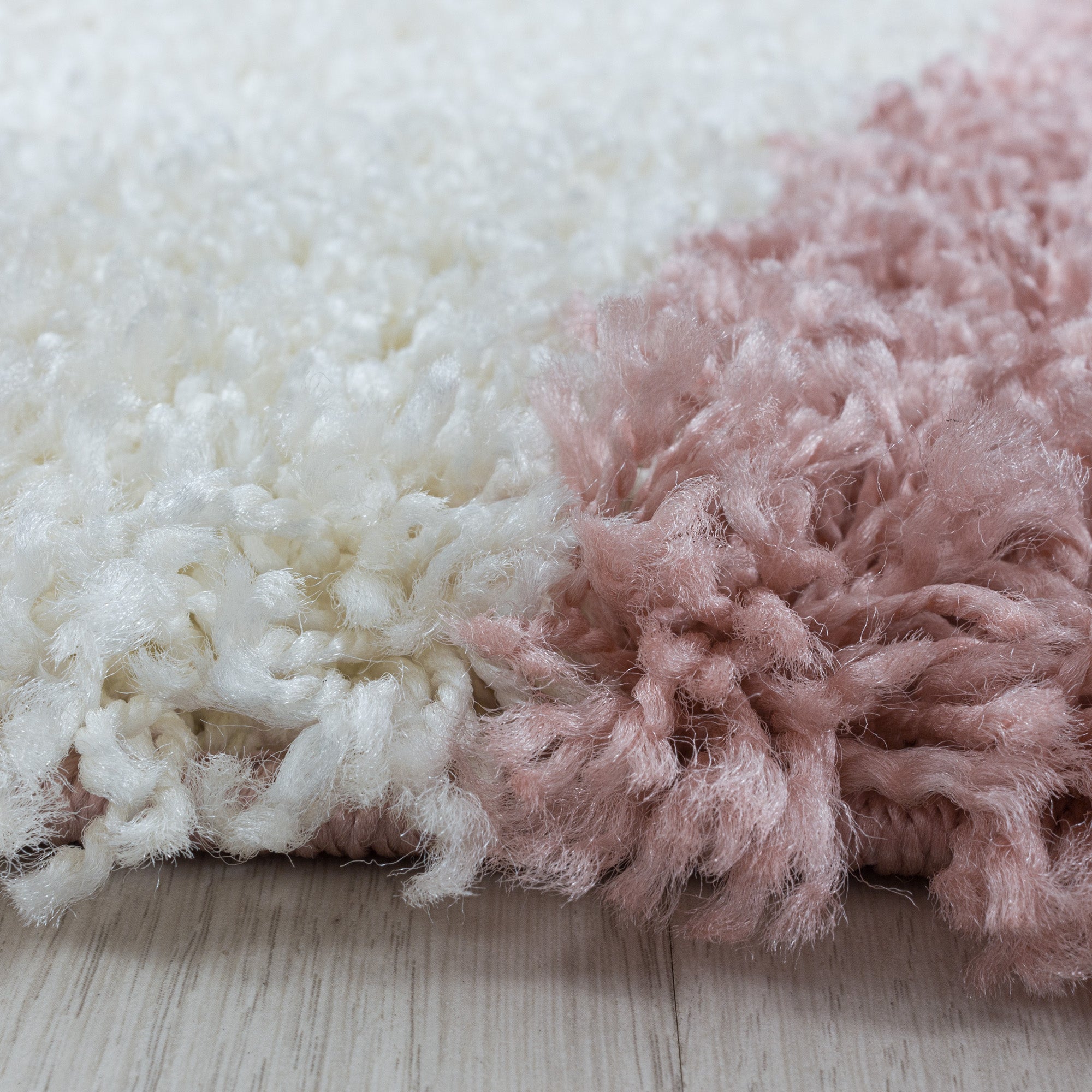 Runder Hochflor Teppich Mäander Design Flauschig Shaggy Teppich Wohnzimmer