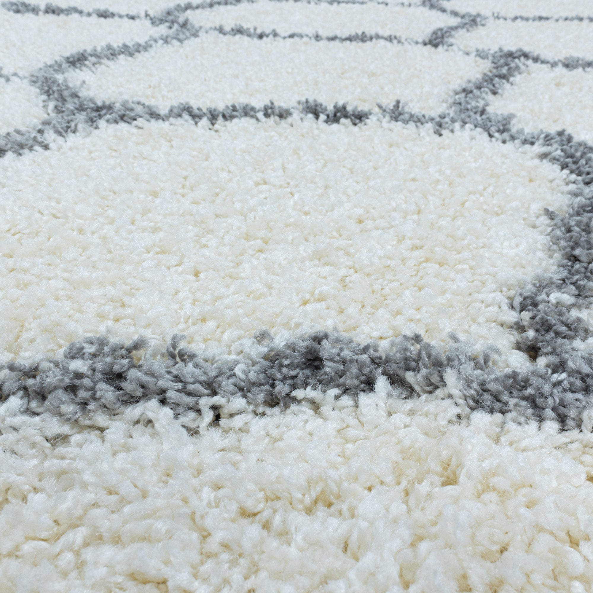 Round carpet living room deep pile shaggy Scandinavian design fluffy soft