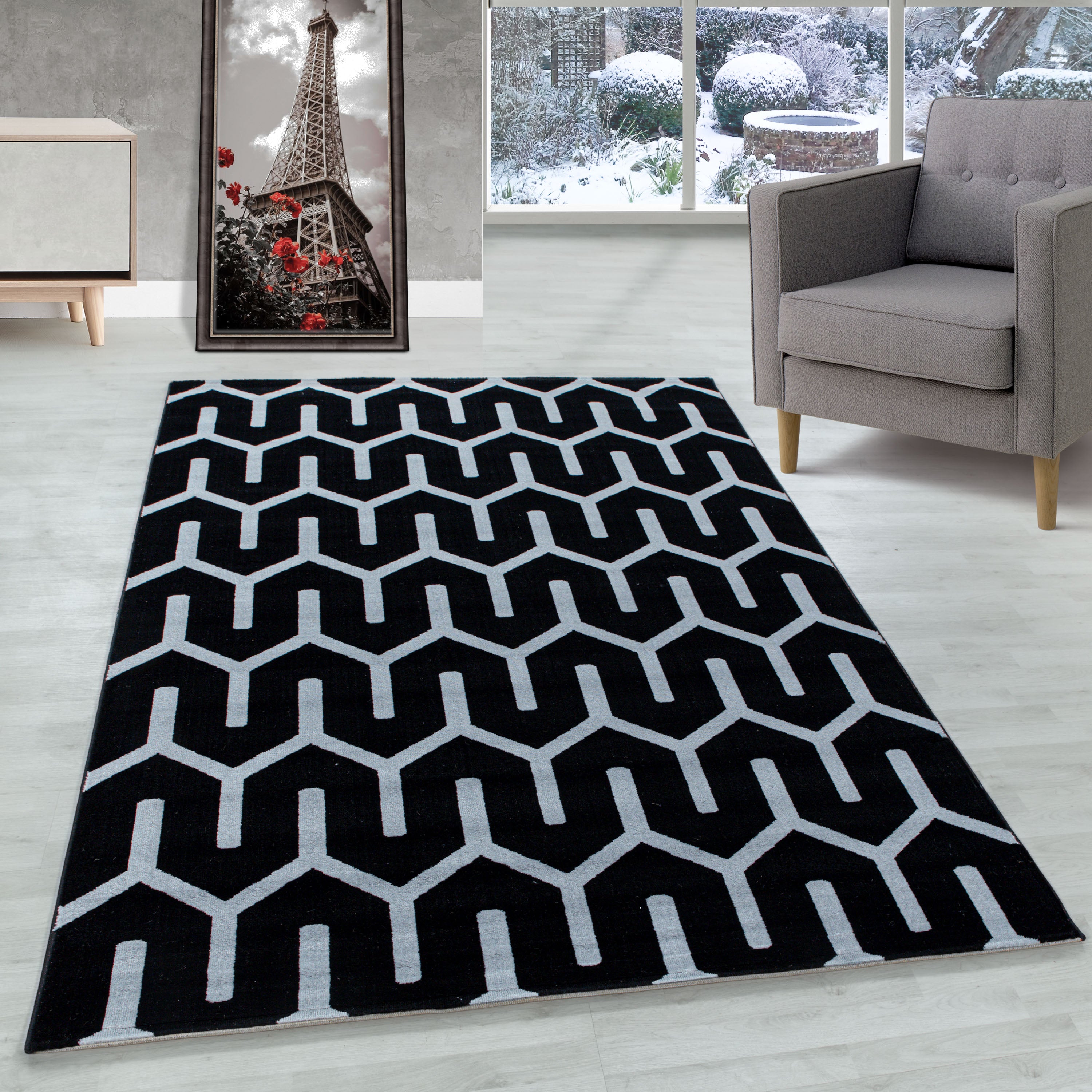 Modern Kurzflor Teppich Geometrisches Design Teppich Modern Teppich Wohnzimmer
