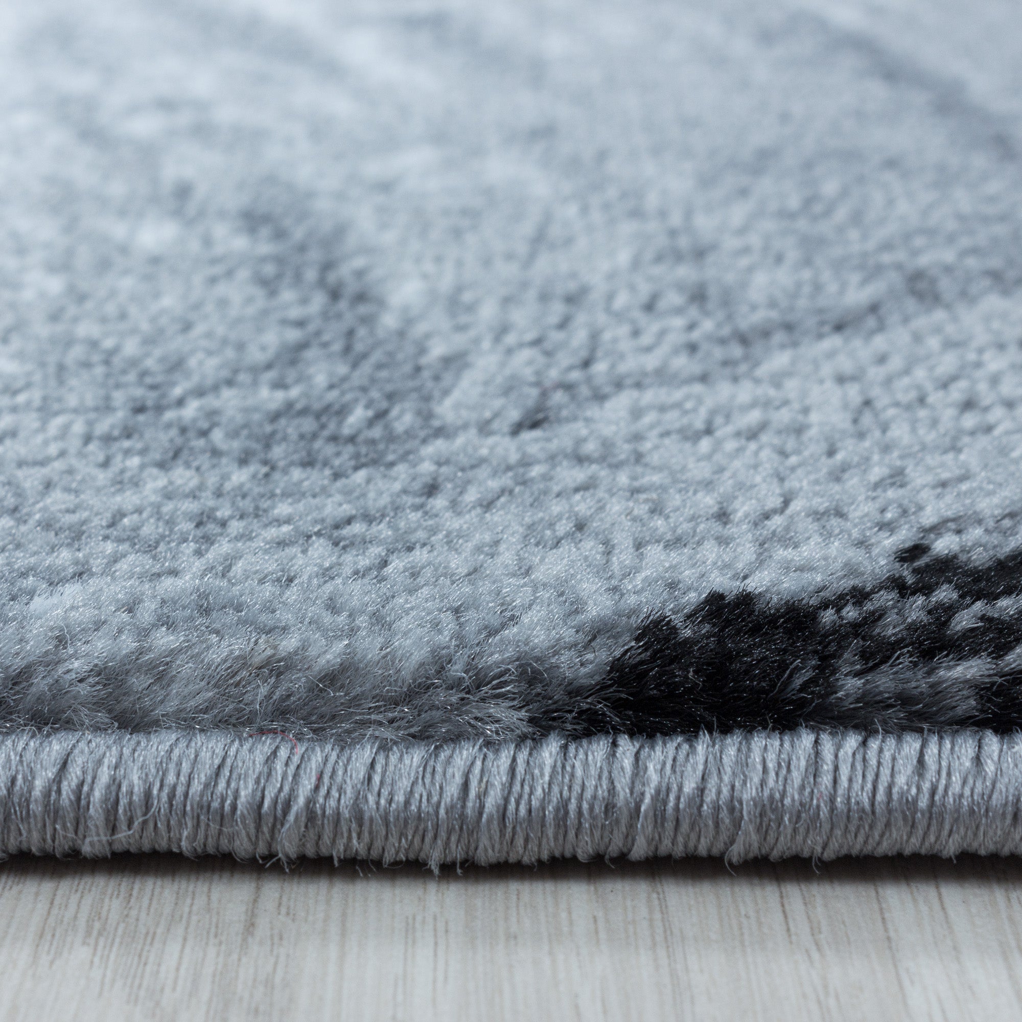 Kurzflor Teppich Geometrisch Design Teppich Schwarz Modern  Teppich Wohnzimmer