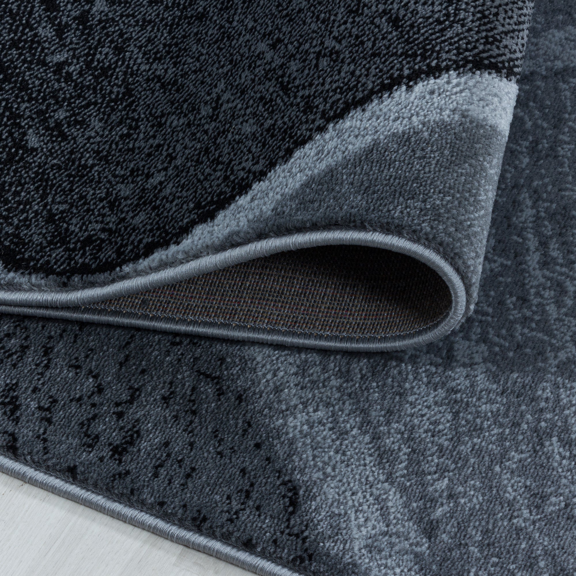 Kurzflor Teppich Geometrisch Design Teppich Schwarz Modern  Teppich Wohnzimmer