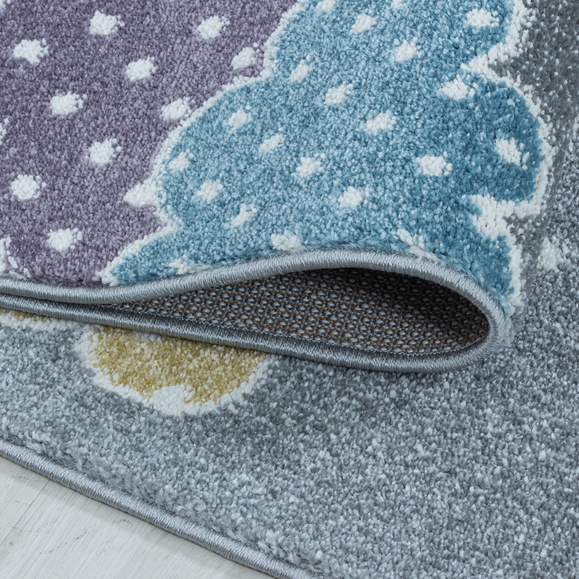Tapis enfant design lune et étoile tapis facile d'entretien chambre d'enfant