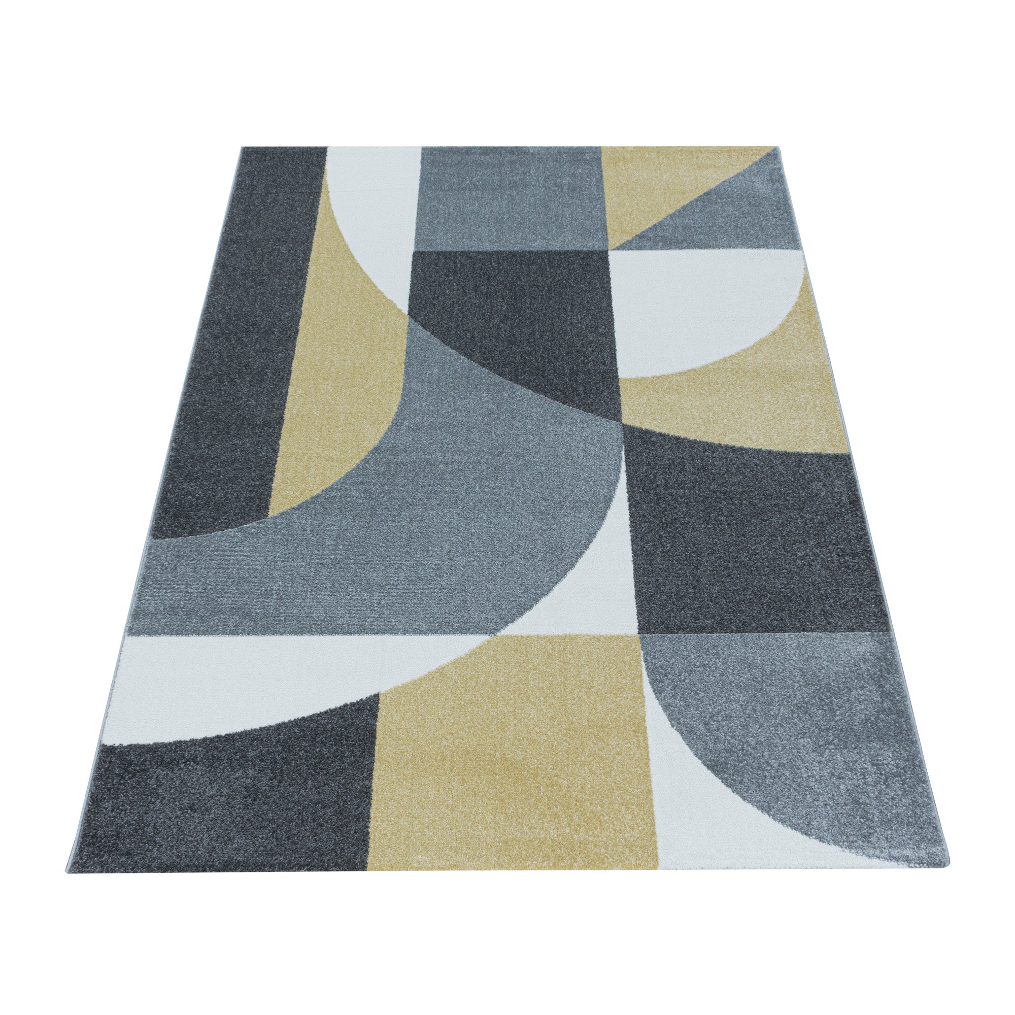 Tapis design à poils courts, design géométrique, facile d'entretien, pour salon