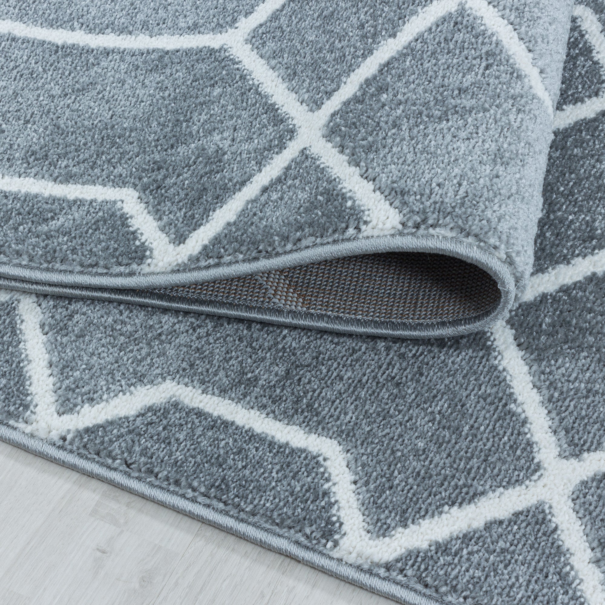 Tapis design à poils courts, design géométrique, facile d'entretien, pour salon