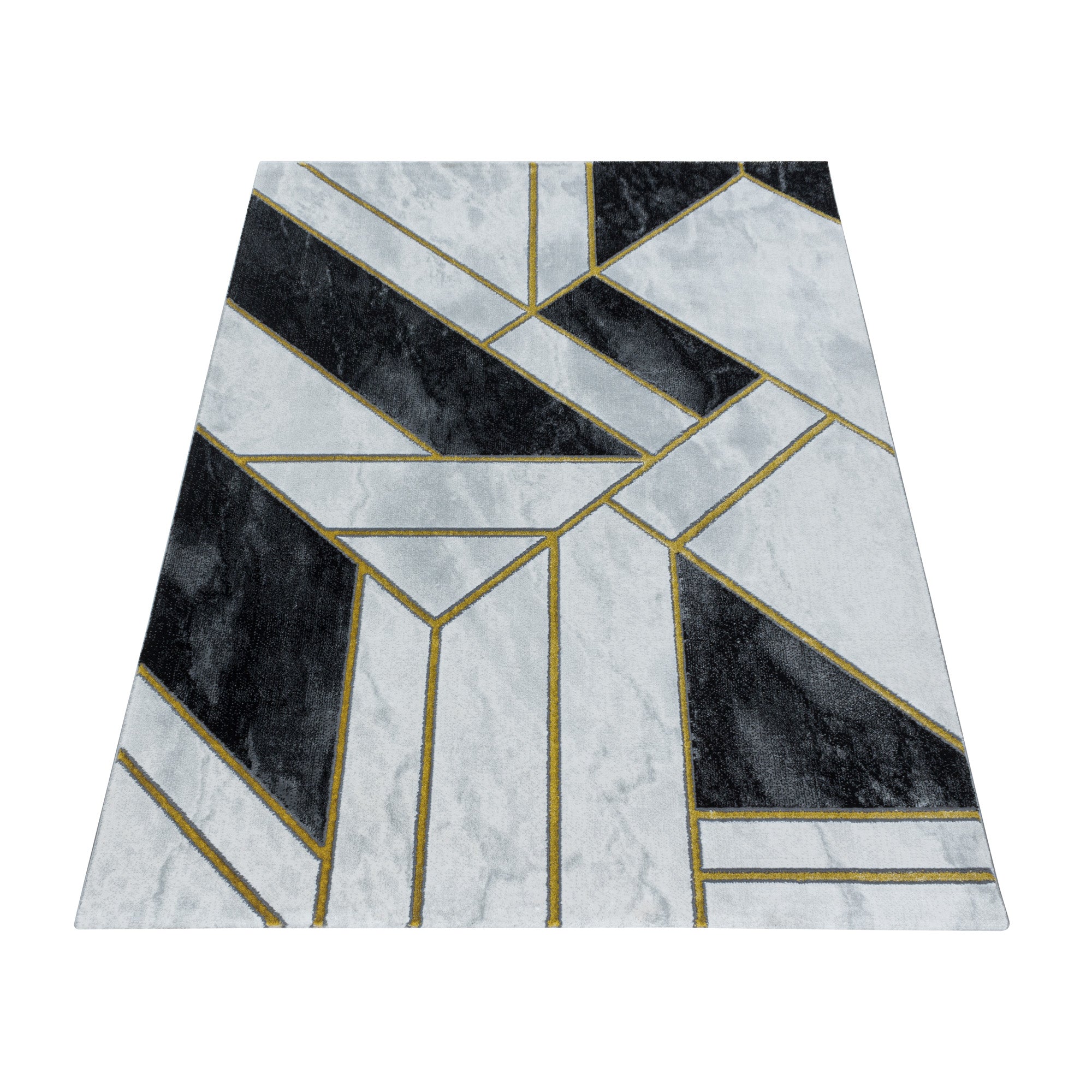 Tapis salon tapis design scandinave aspect marbre avec fibres brillantes