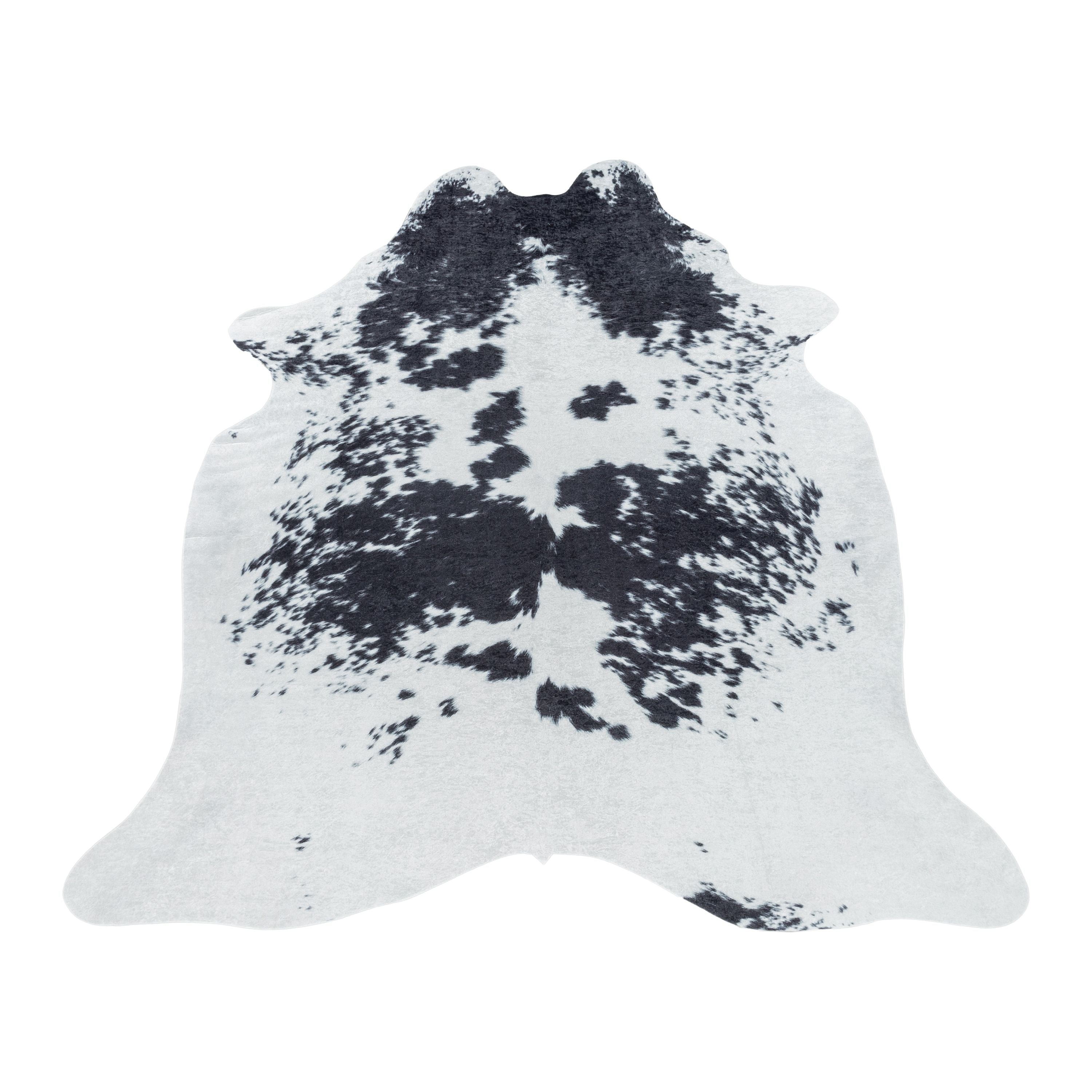 Fur rug, faux fur, imitation cowhide, digital print, washable, non-slip