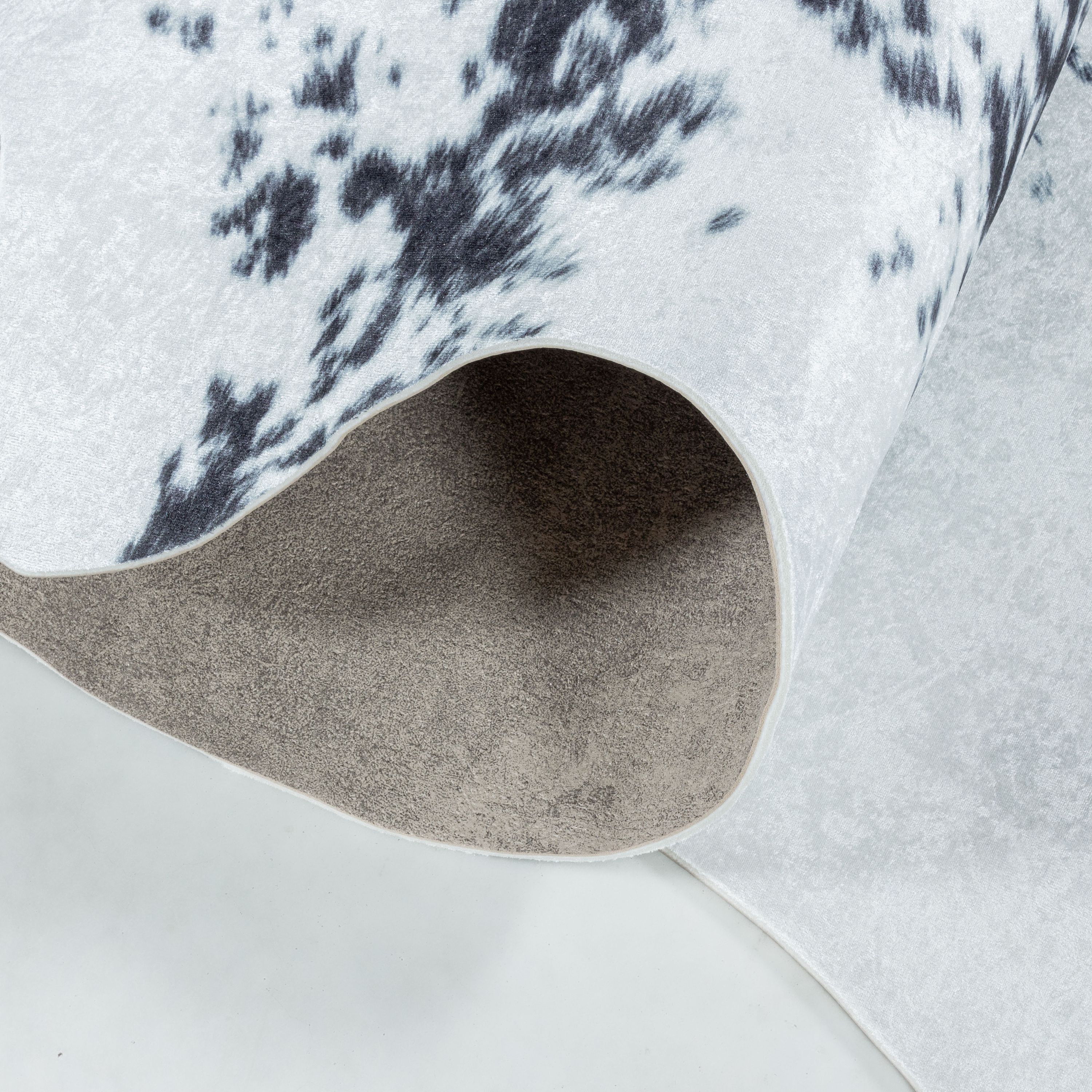 Fur rug, faux fur, imitation cowhide, digital print, washable, non-slip