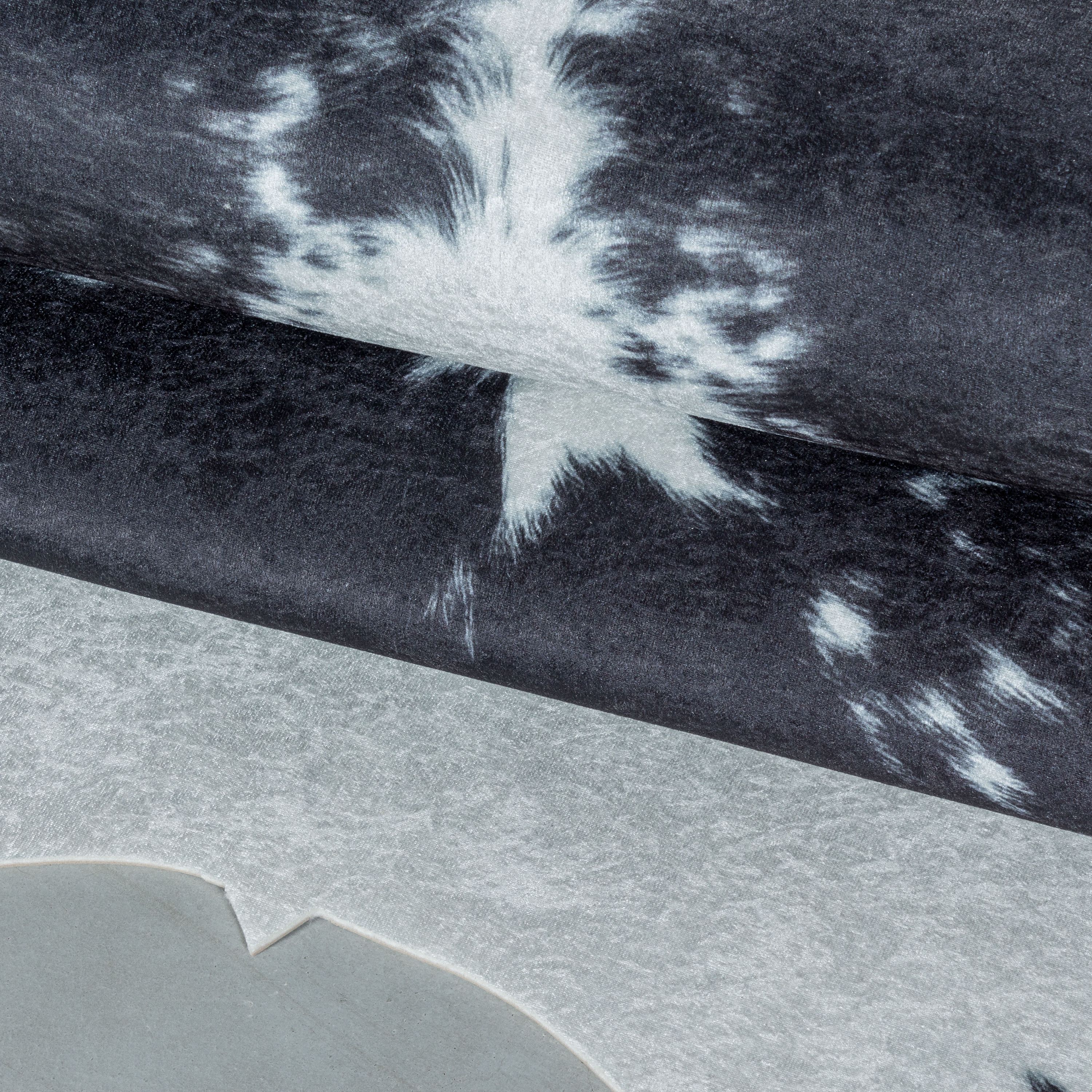 Fur rug, faux fur, imitation cowhide, digital print, washable, non-slip