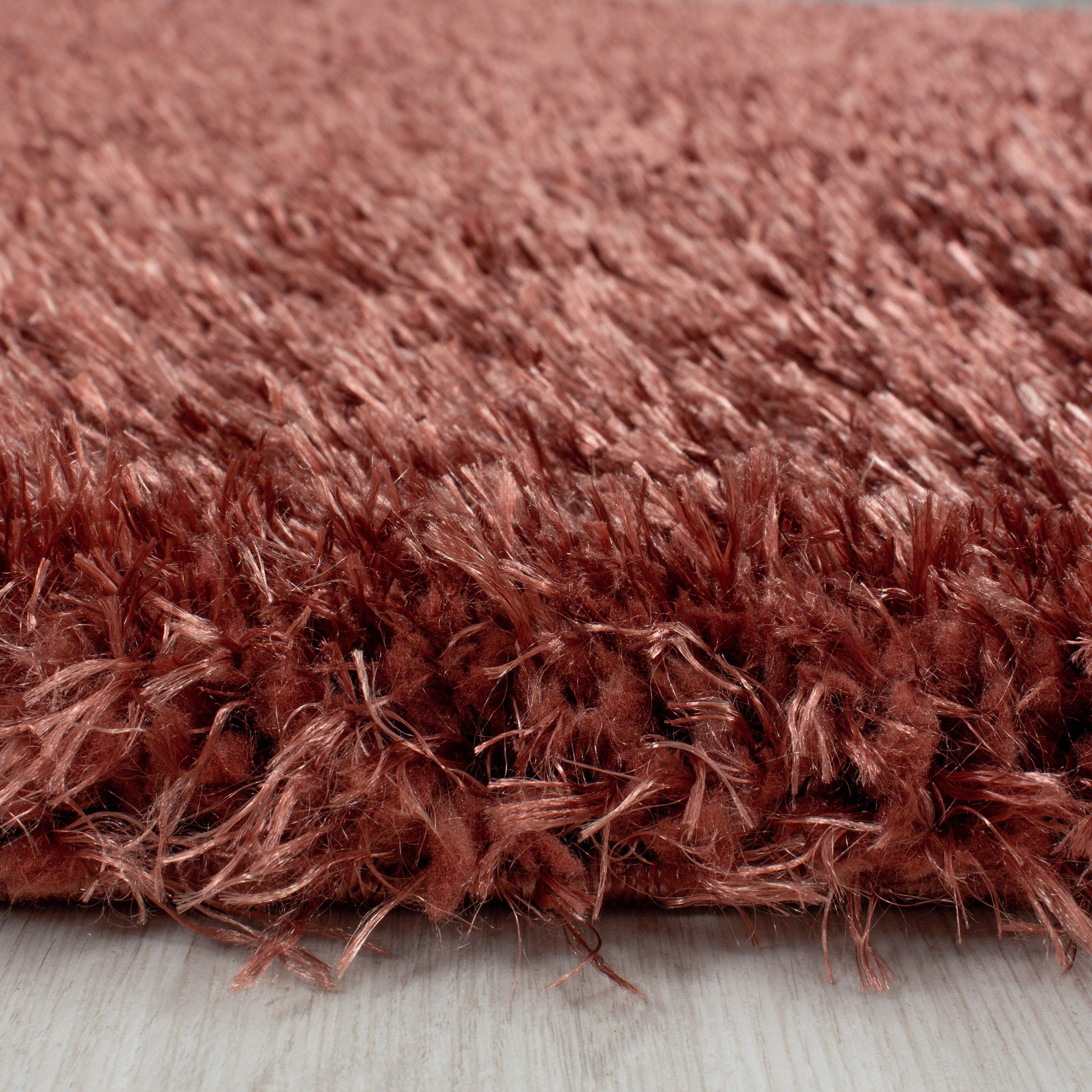 Runder Hochflor Shaggy Teppich Wohnzimmer Langflor Einfarbig Flauschig Weich