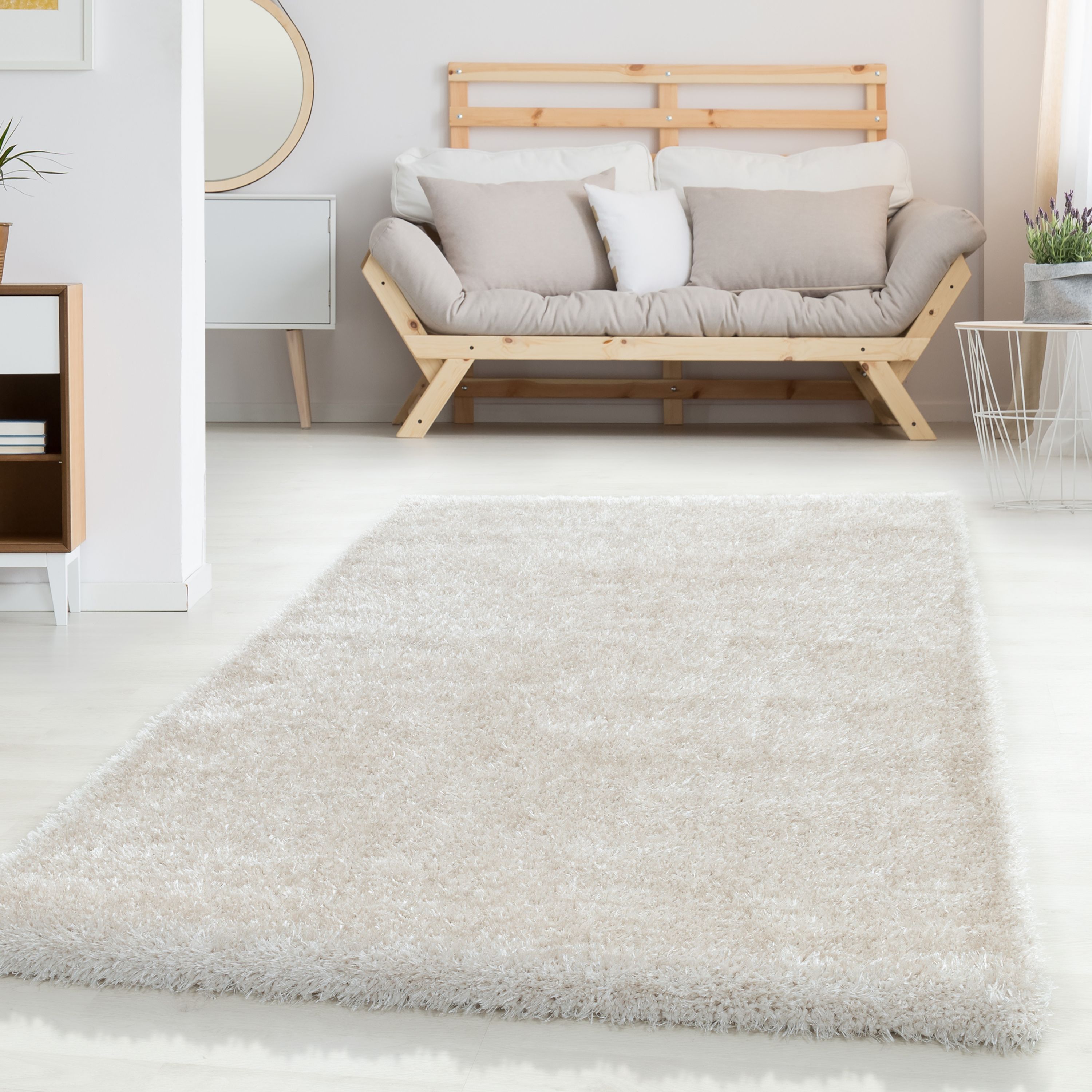 Tapis à poils longs pour le salon, uni, à poils longs, à poils longs, moelleux, super doux