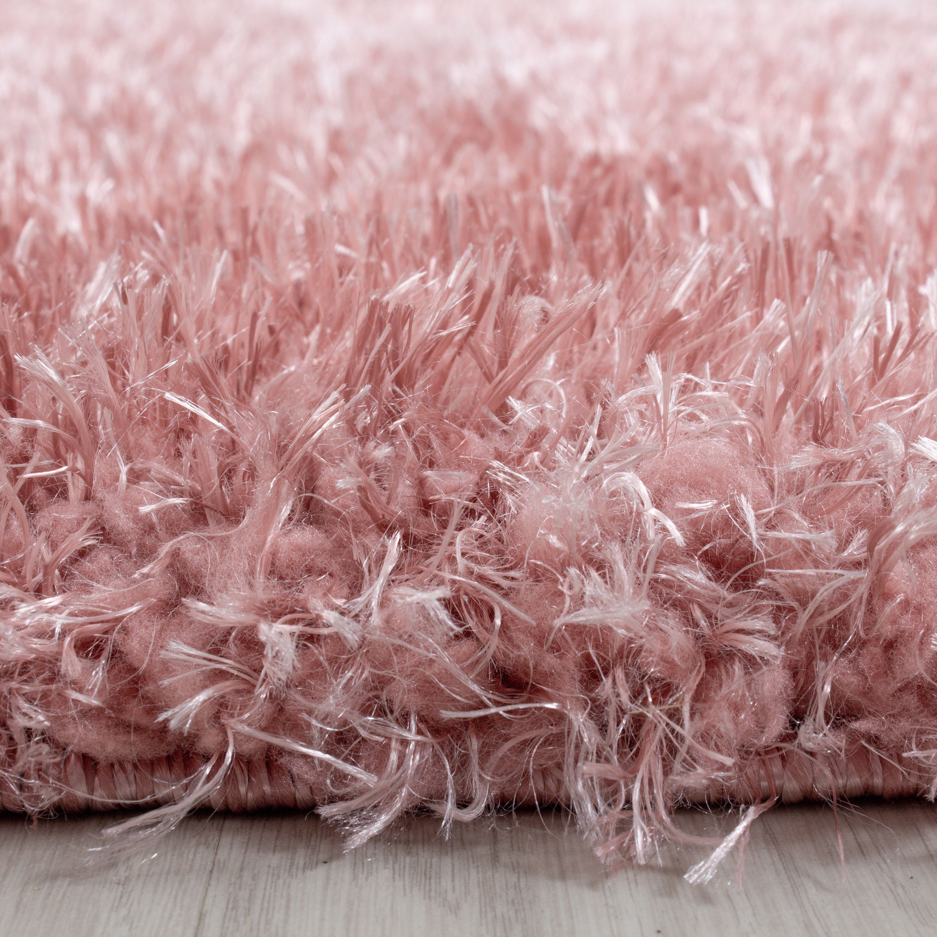 Runder Hochflor Shaggy Teppich Wohnzimmer Langflor Einfarbig Flauschig Weich