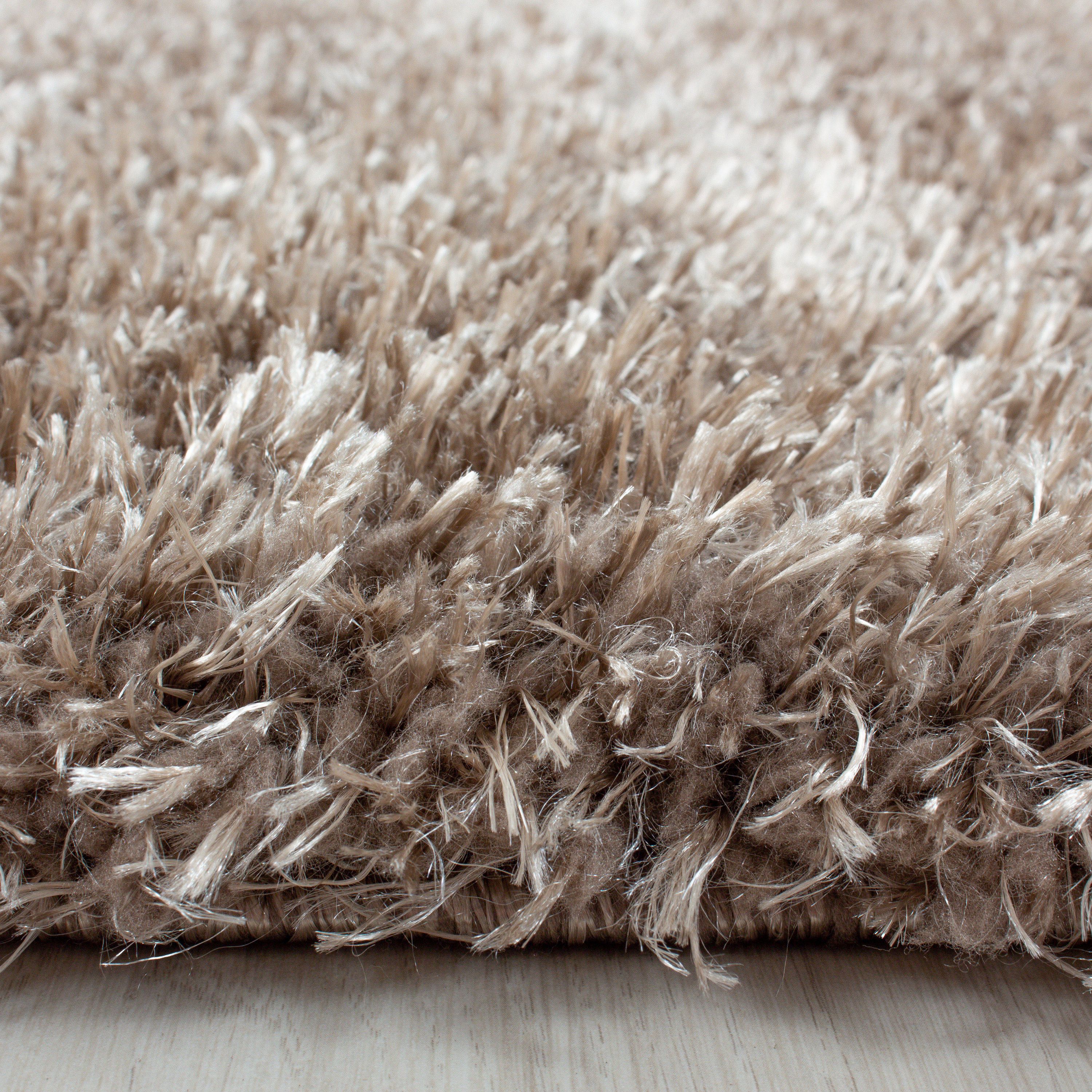 Runder Hochflor Shaggy Teppich Wohnzimmer Langflor Einfarbig Flauschig Weich