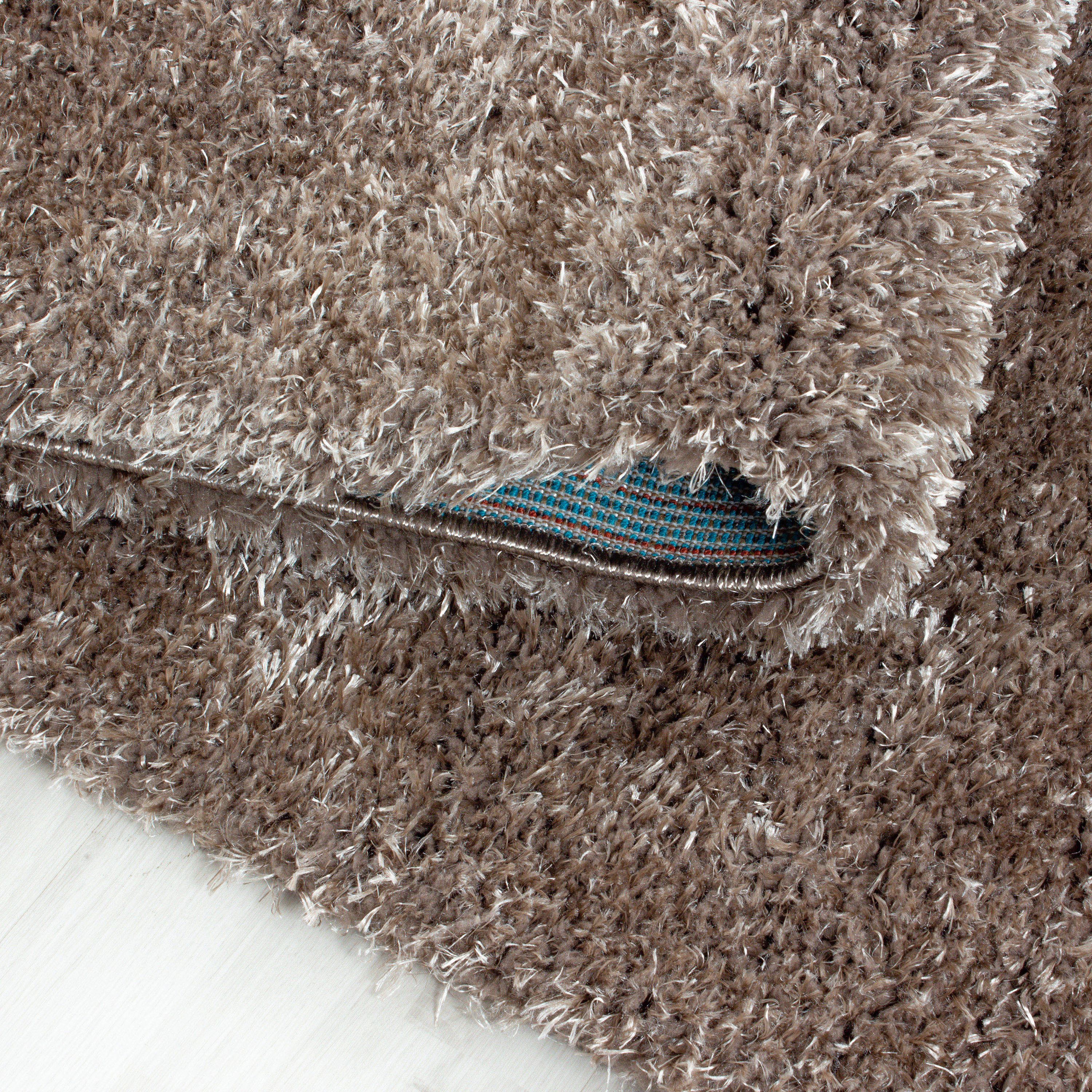 Runder Hochflor Shaggy Teppich Wohnzimmer Langflor Einfarbig Flauschig Weich