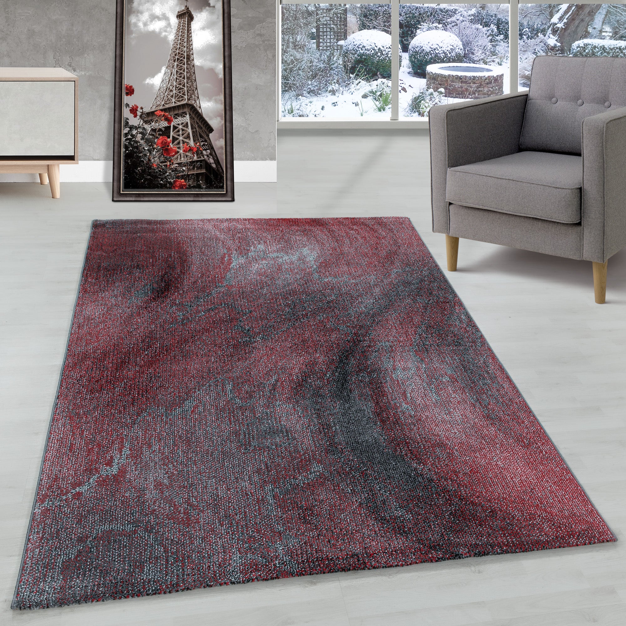 Tapis de salon de créateur moderne, doux, à poils courts, motif ondulé abstrait, robuste