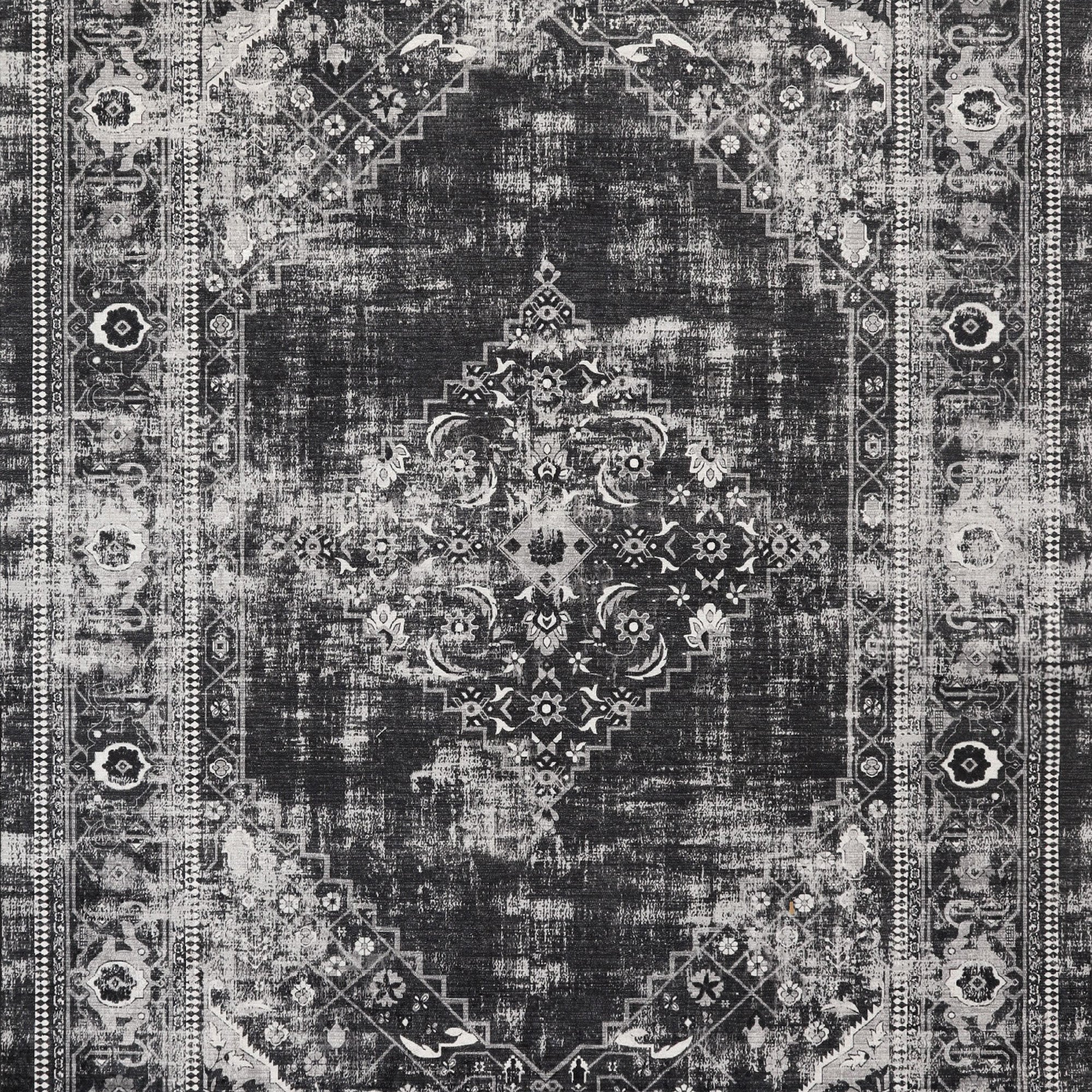 Washable carpet for living room, flat weave, robust, vintage look, non-slip