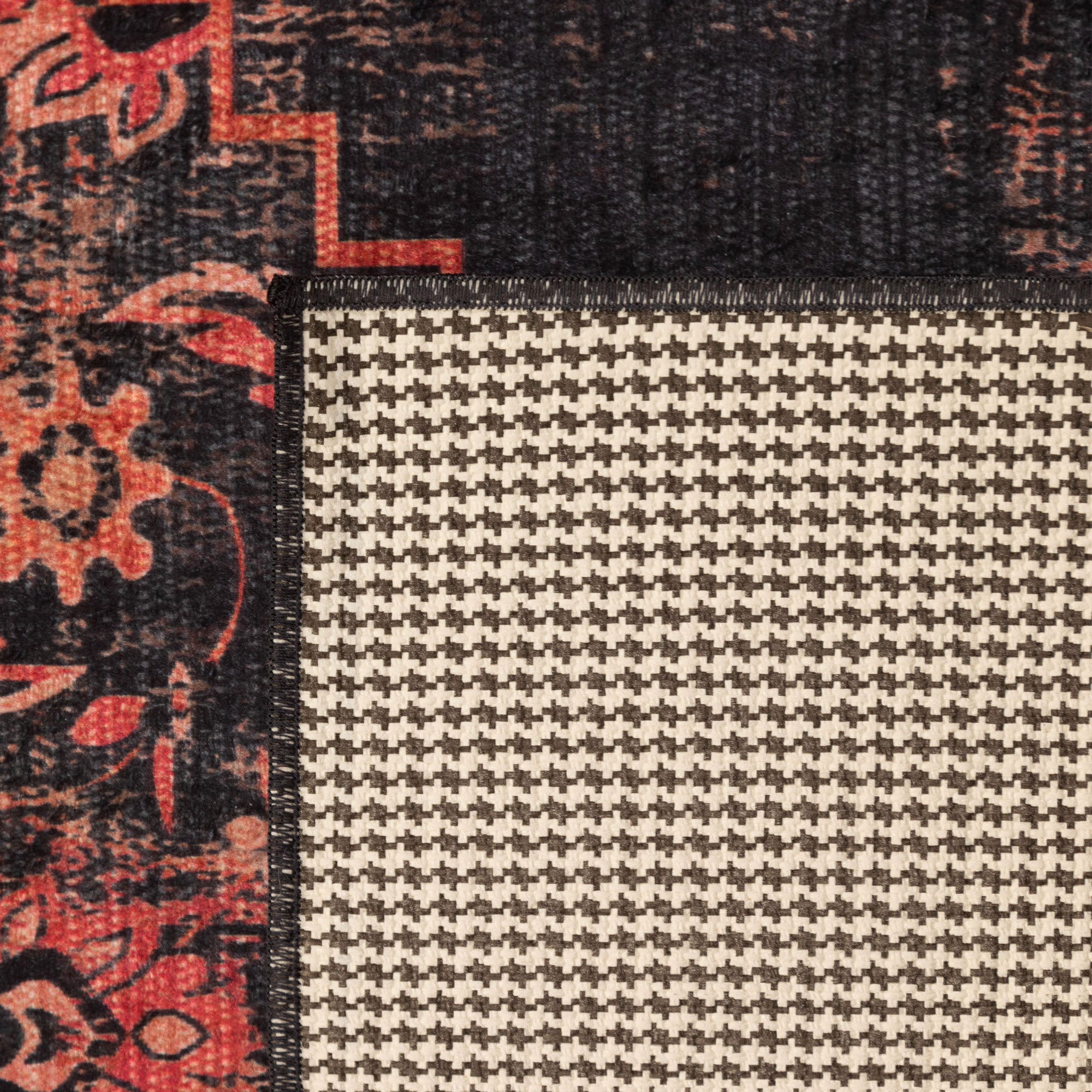 Washable carpet for living room, flat weave, robust, vintage look, non-slip
