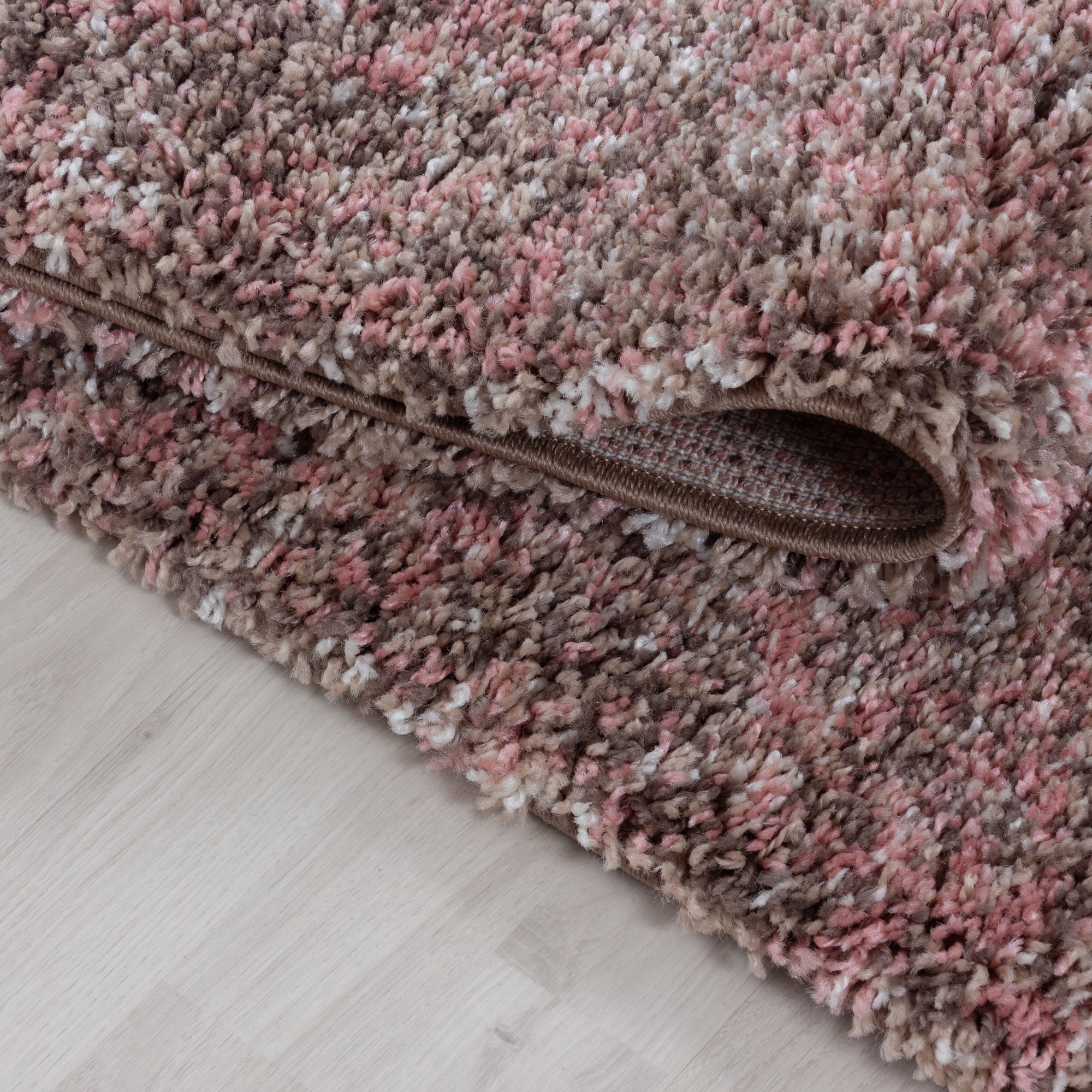 Runder Hochflor Shaggy Teppich Meliert Design Vintage-Stil Teppich Wohnzimmer
