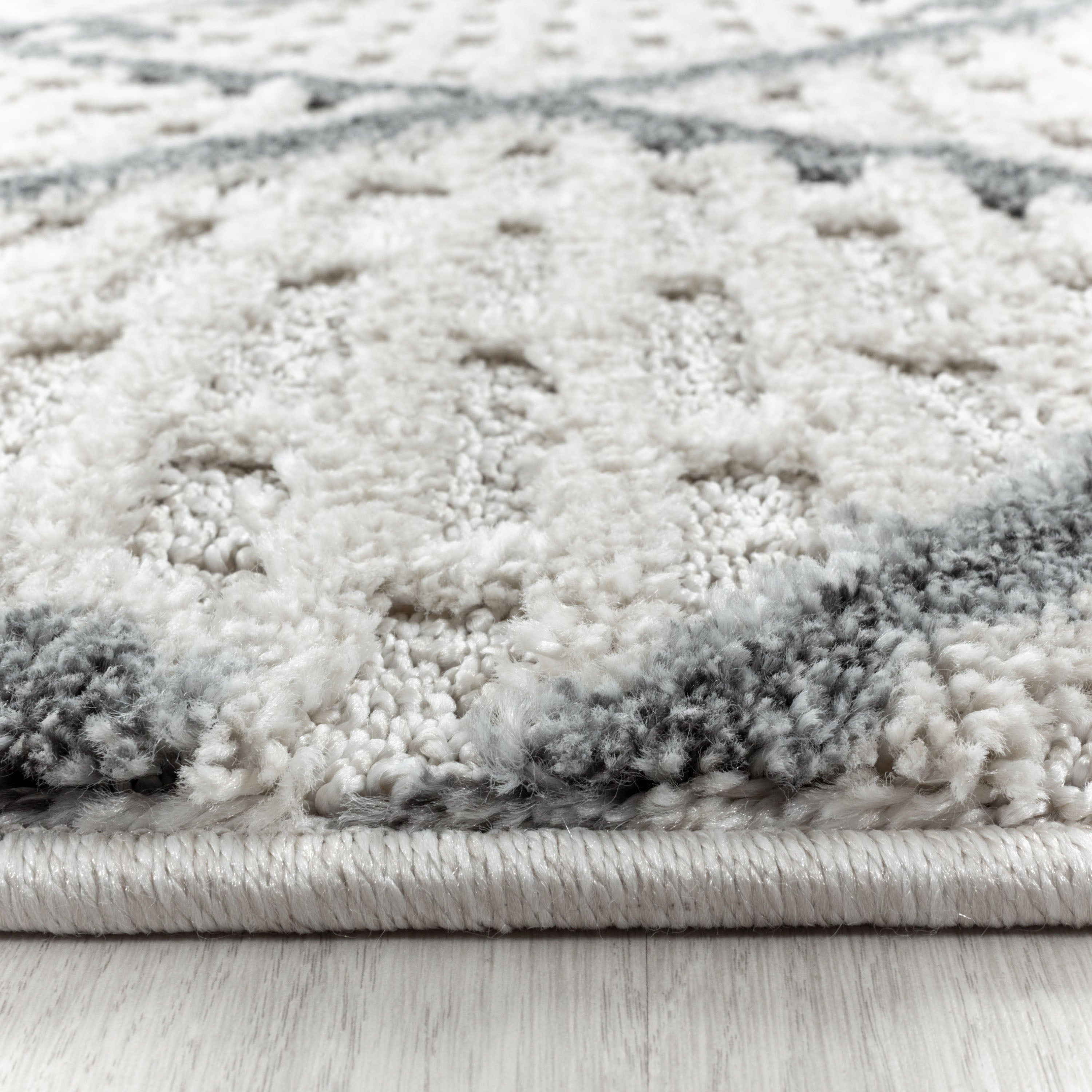 Tapis salon bohème design effet haut-bas look 3D style scandinave
