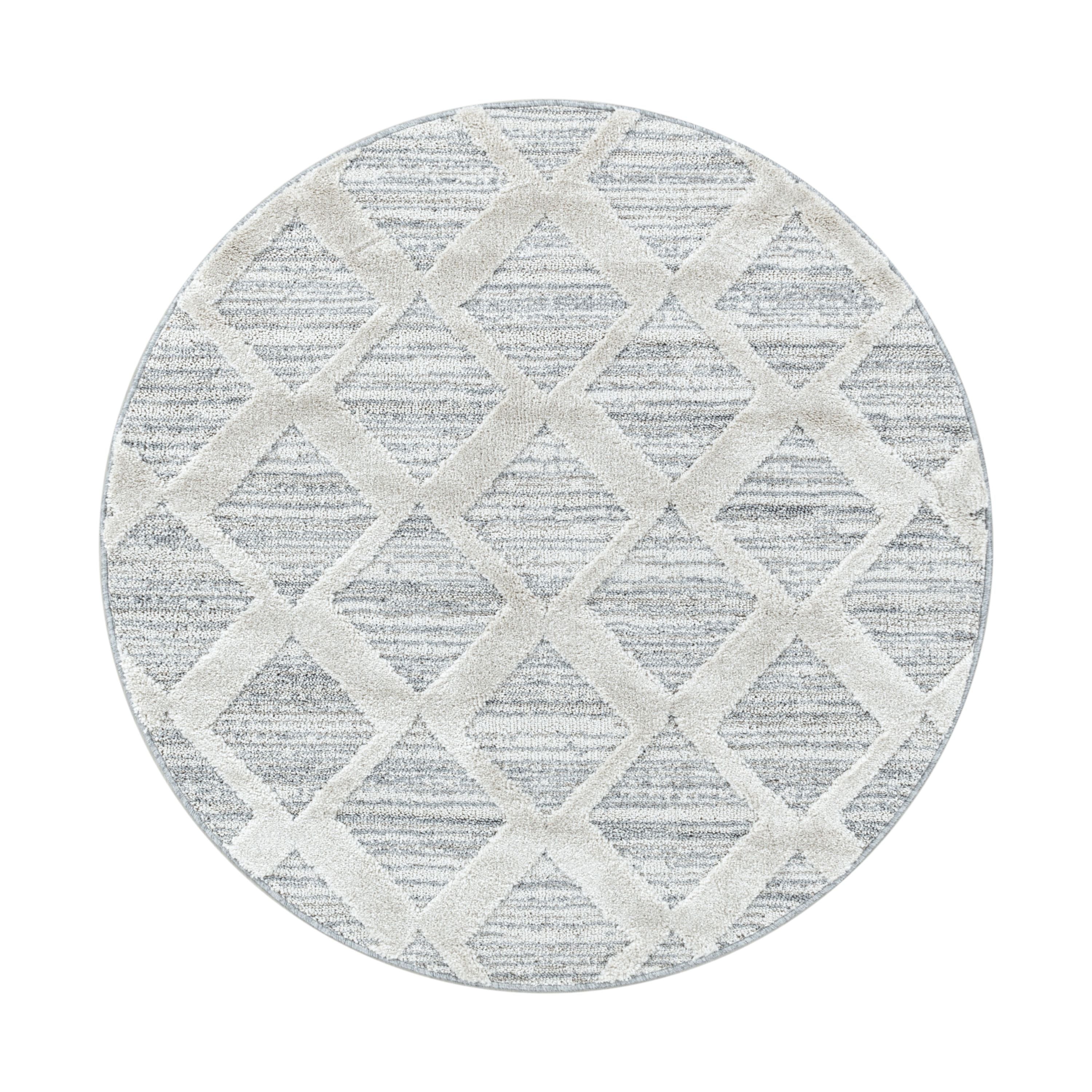 Tapis salon bohème design effet haut-bas look 3D style scandinave