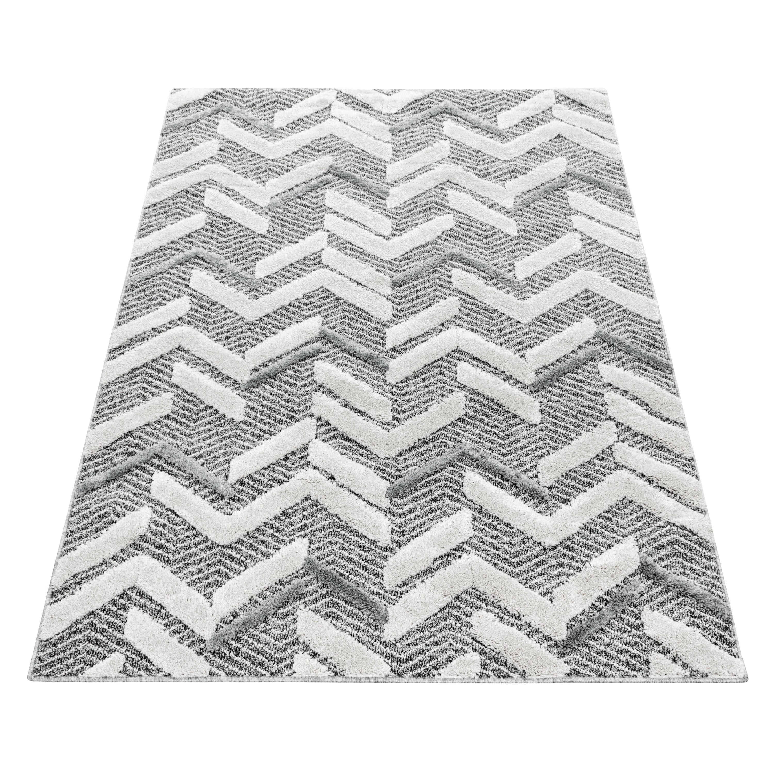 Tapis salon design berbère effet haut-bas look 3D style scandinave