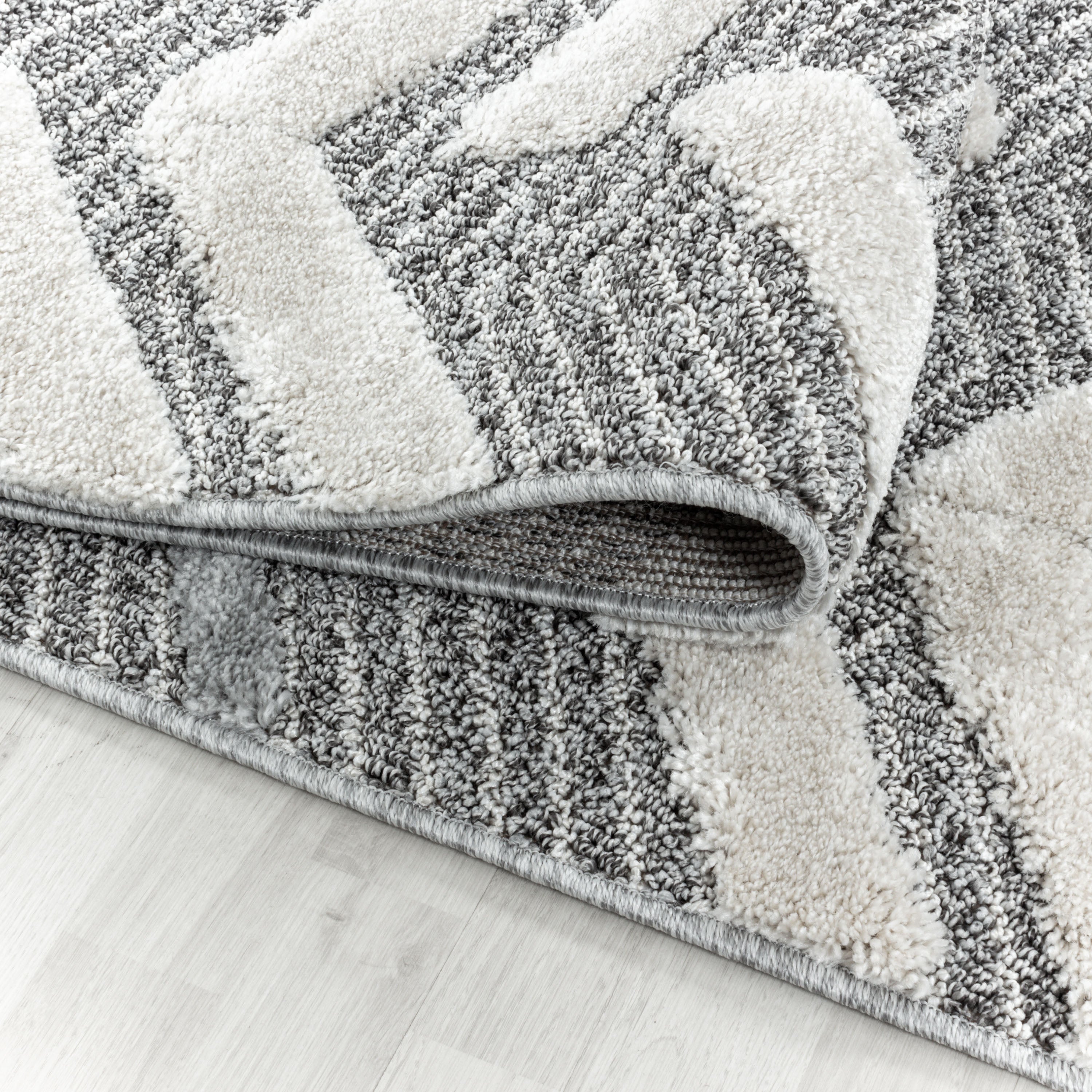 Tapis salon design berbère effet haut-bas look 3D style scandinave