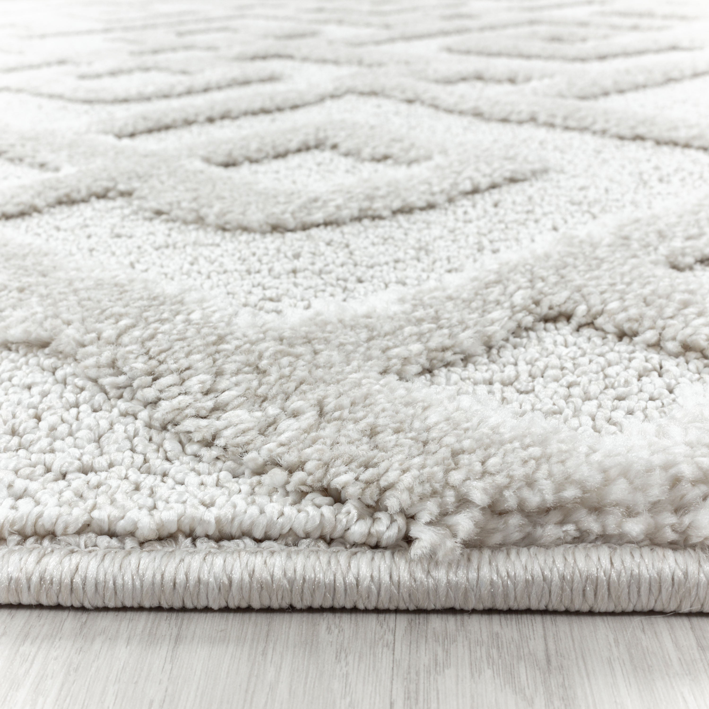 Tapis Salon Design Géométrique Doux Effet Haut-Bas Style Scandinave