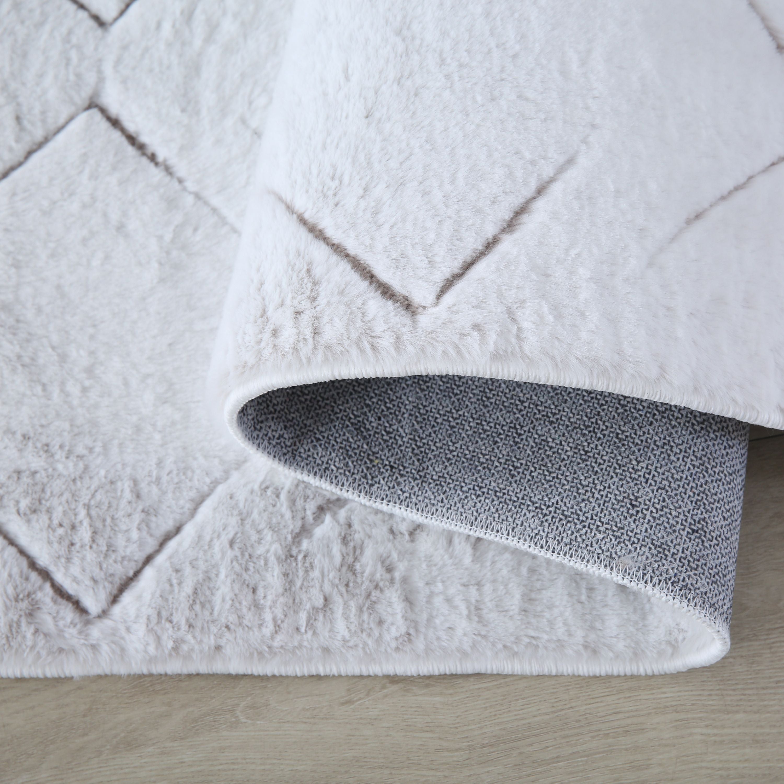 Teppich Wohnzimmer 3D Effekt Skandinavisches Design Soft Weich Felloptik