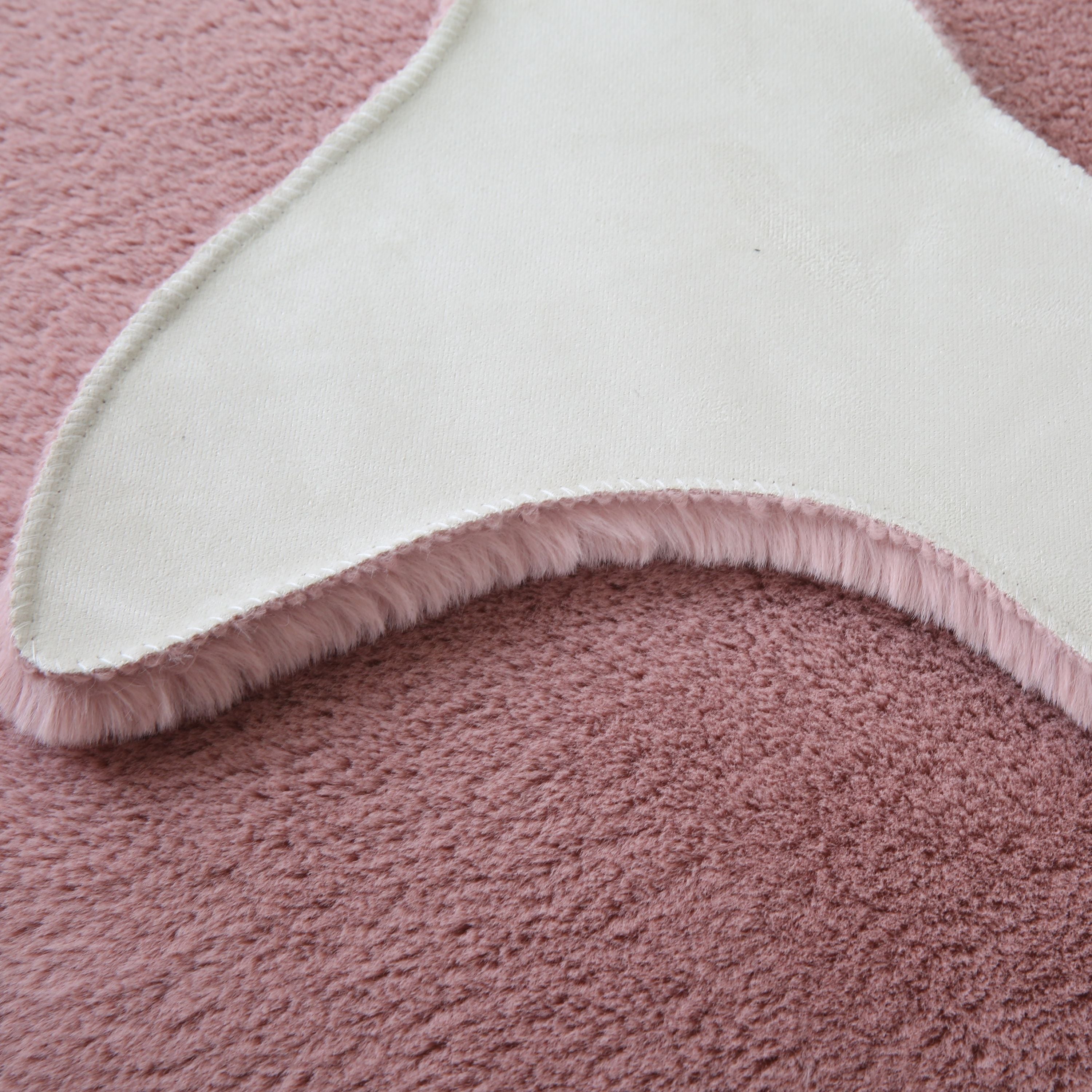 Tapis peluche uni forme baleine fausse fourrure chambre enfant aspect fourrure super doux