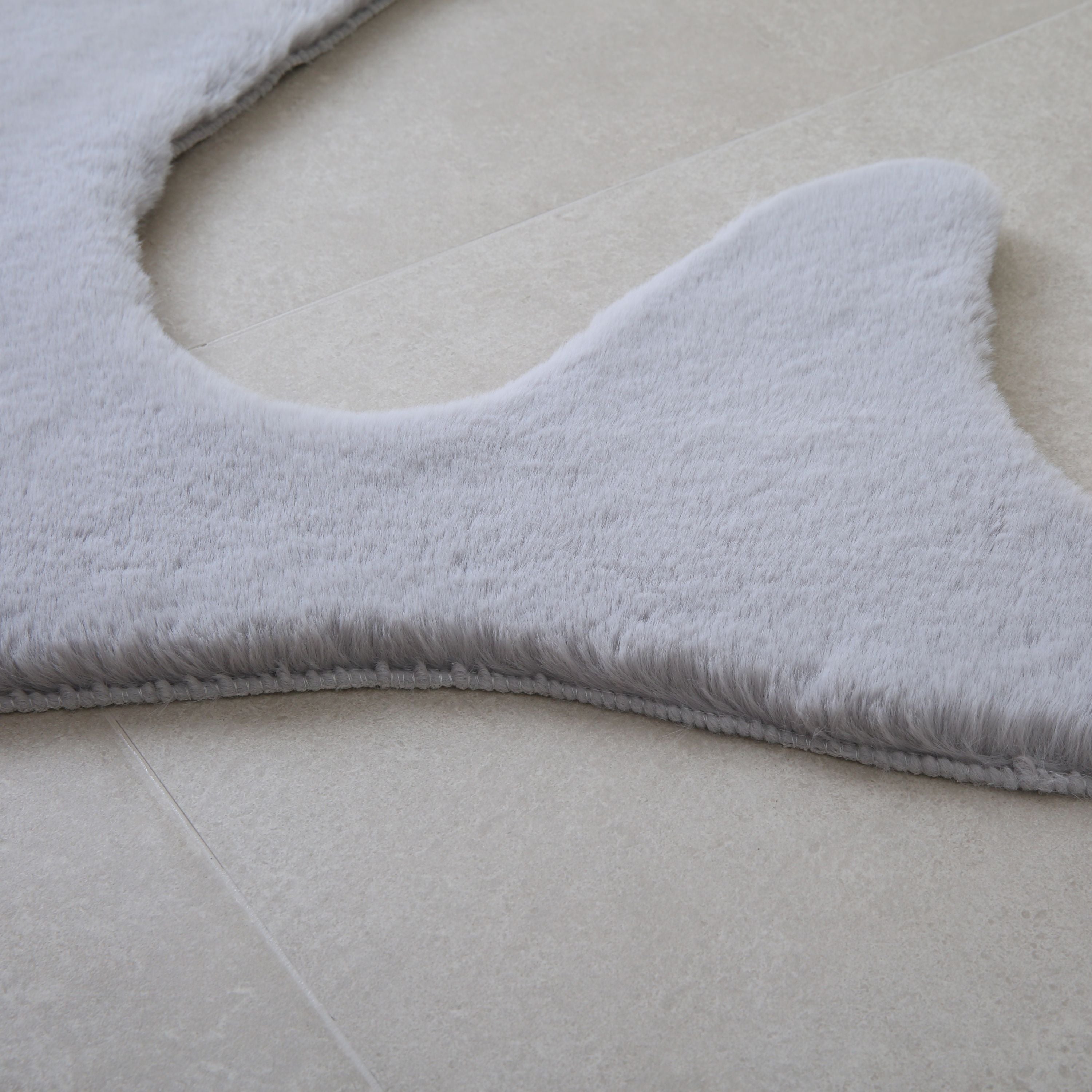 Tapis peluche uni forme baleine fausse fourrure chambre enfant aspect fourrure super doux