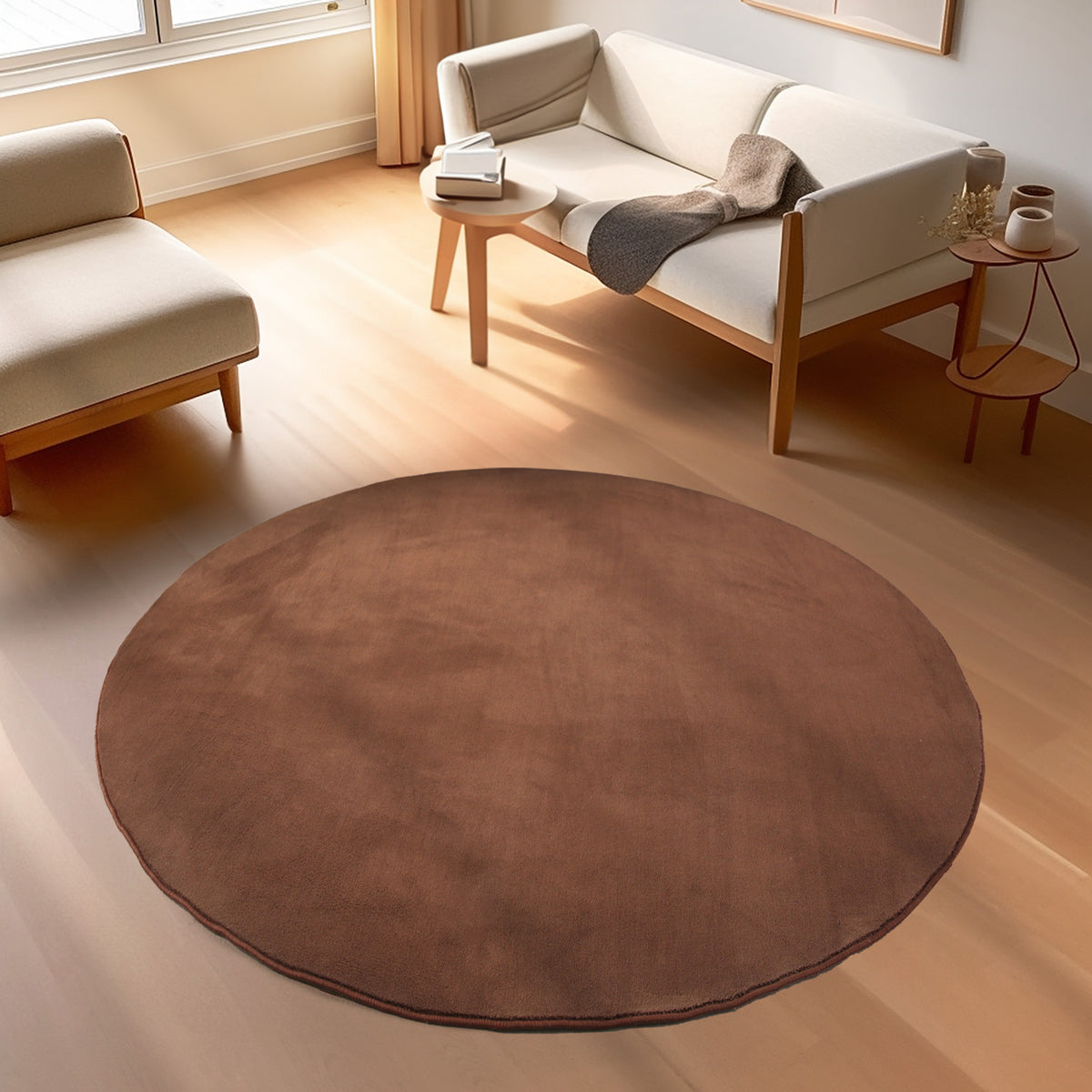 Carpettex Waschbarer Kurzflor Teppich Modern Einfarbig Weich