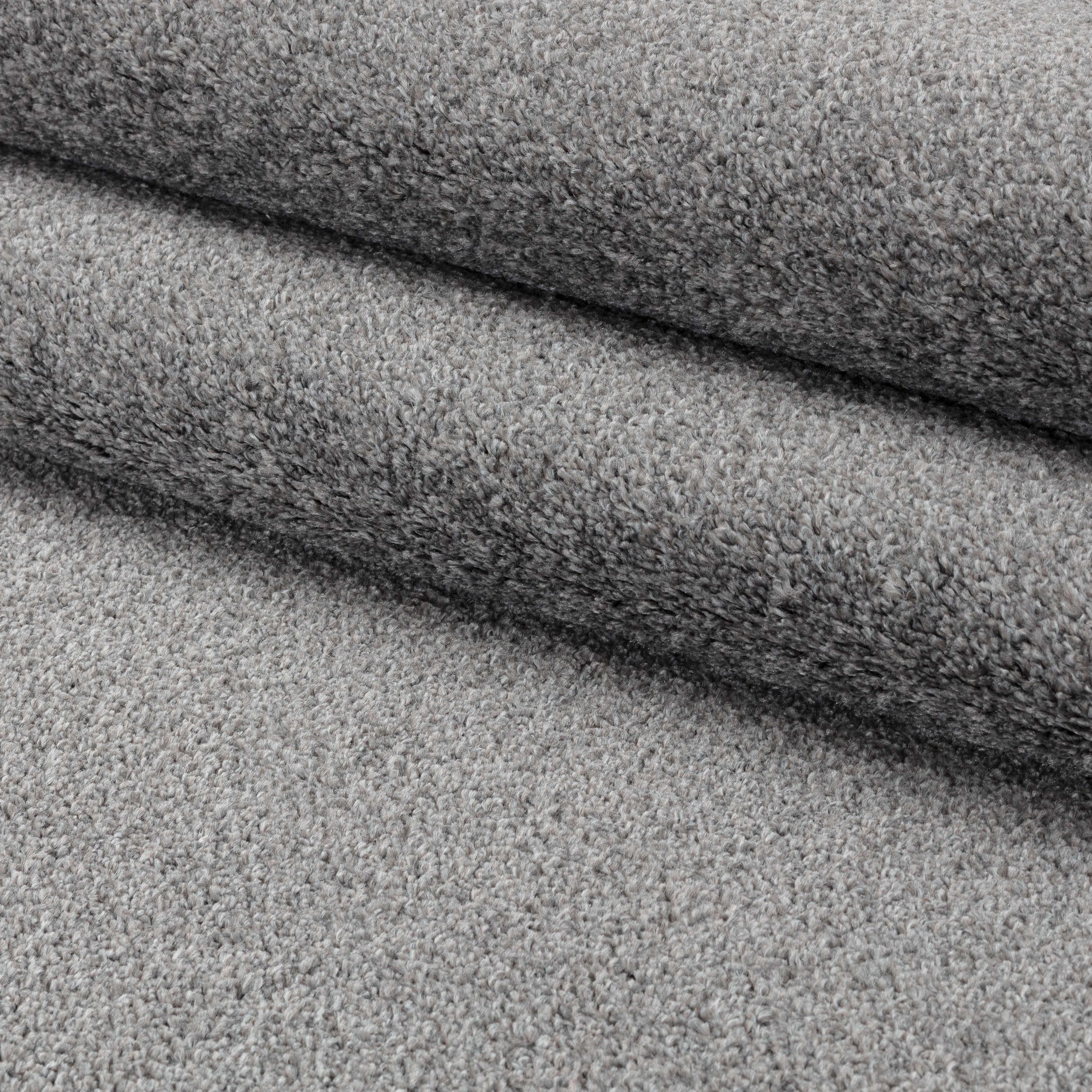 Solid color rug for living room, bedroom, kitchen, short pile, light grey