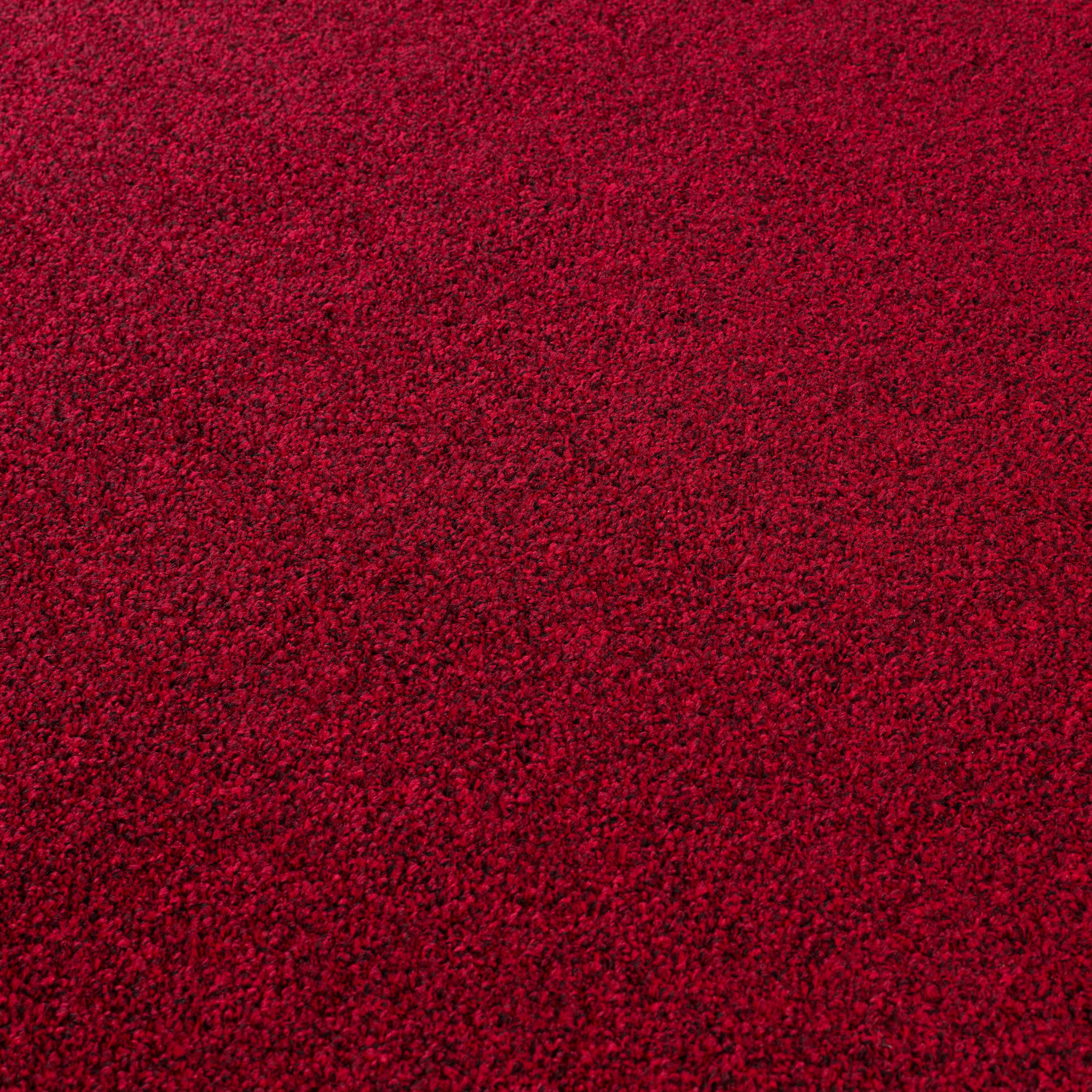 Tapis uni pour salon, chambre, cuisine, à poils courts, doux, rouge