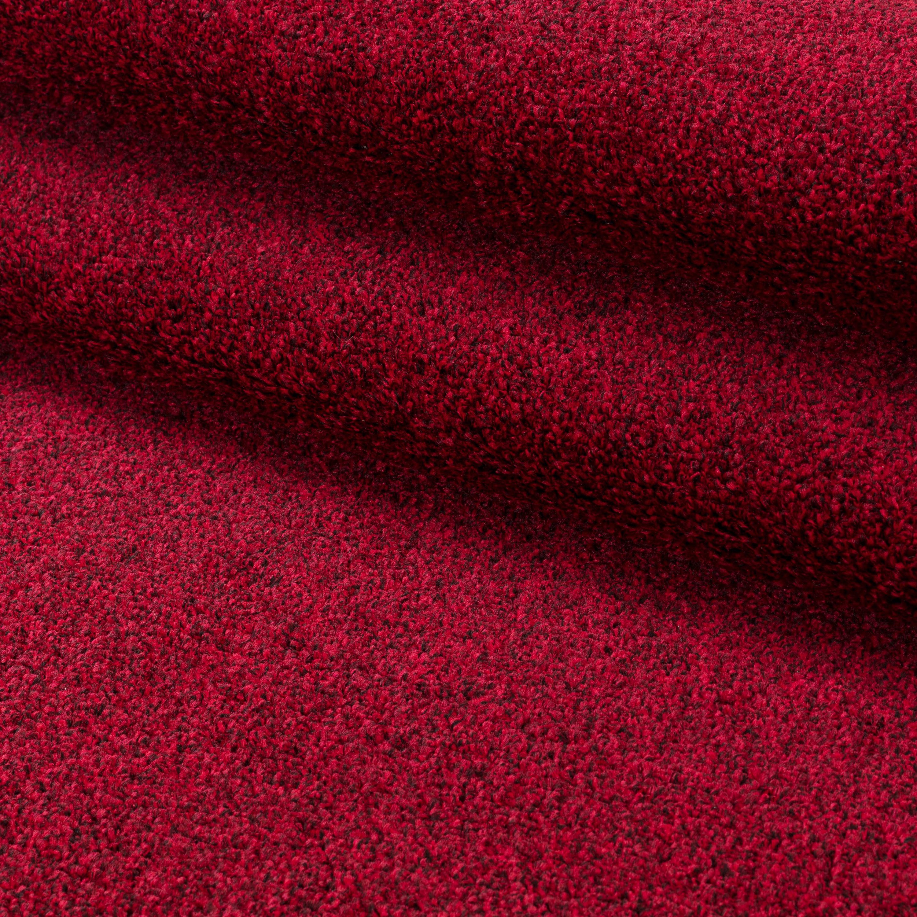 Tapis uni pour salon, chambre, cuisine, à poils courts, doux, rouge