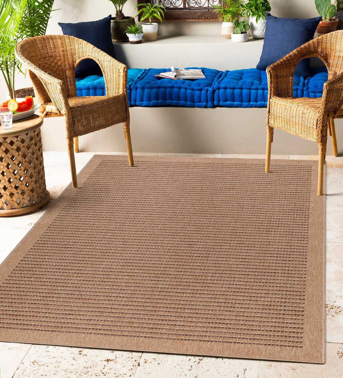 Carpettex Outdoor Teppich Wetterfest Flachgewebe Jute-Optik
