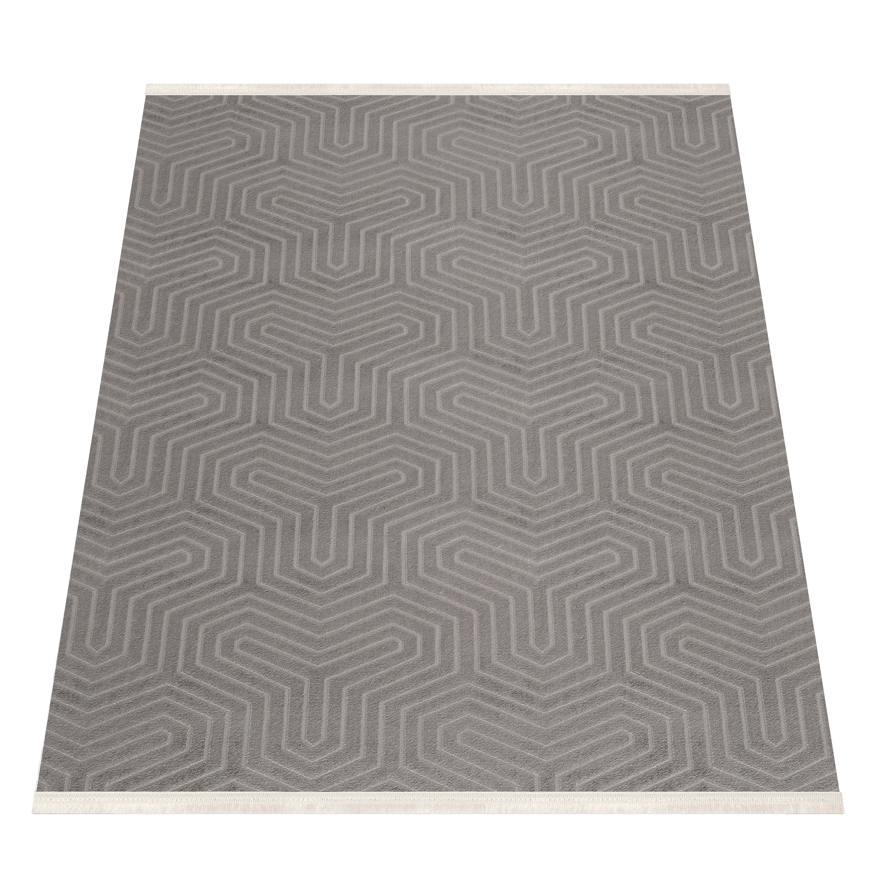 Modern Designer Living Room Rug Thin Plain Boho Style Washable