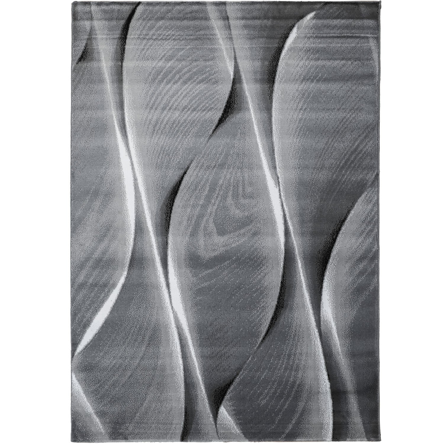 Carpet Living Room Bedroom Modern Short Pile Waves Wood Design Robust Soft