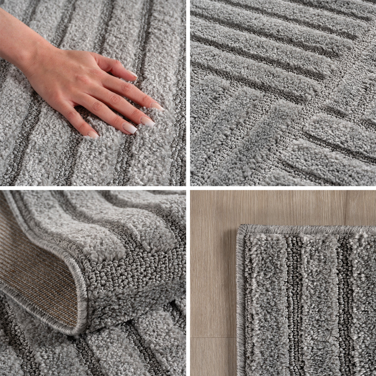 Carpettex Hochflor Teppich Skandi Boho Hoch-Tief Shaggy