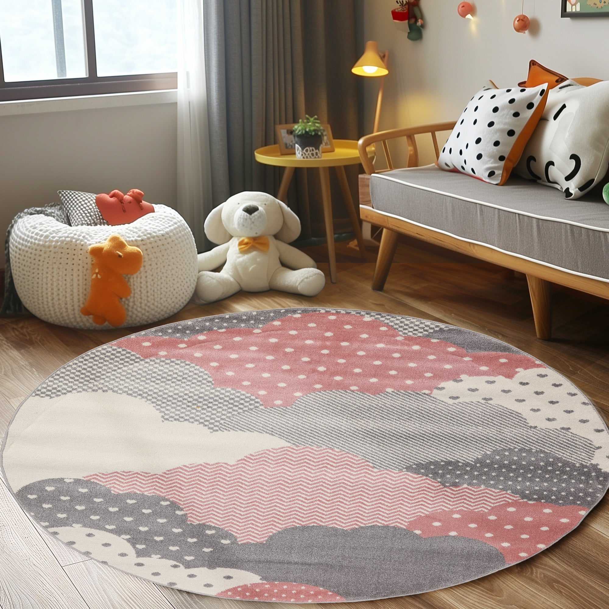 Children's Rug Children's Room Cloud Design Children's Rug Baby Room Soft Pile