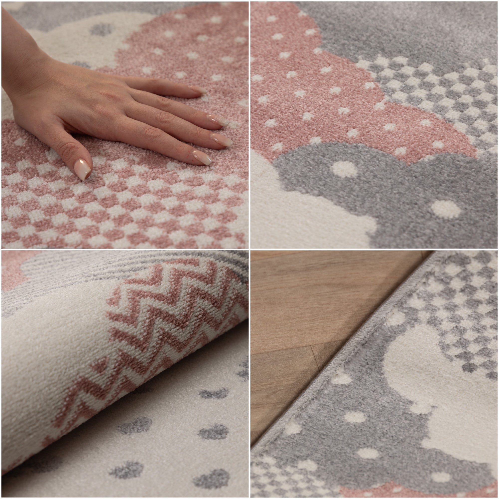 Children's Rug Children's Room Cloud Design Children's Rug Baby Room Soft Pile