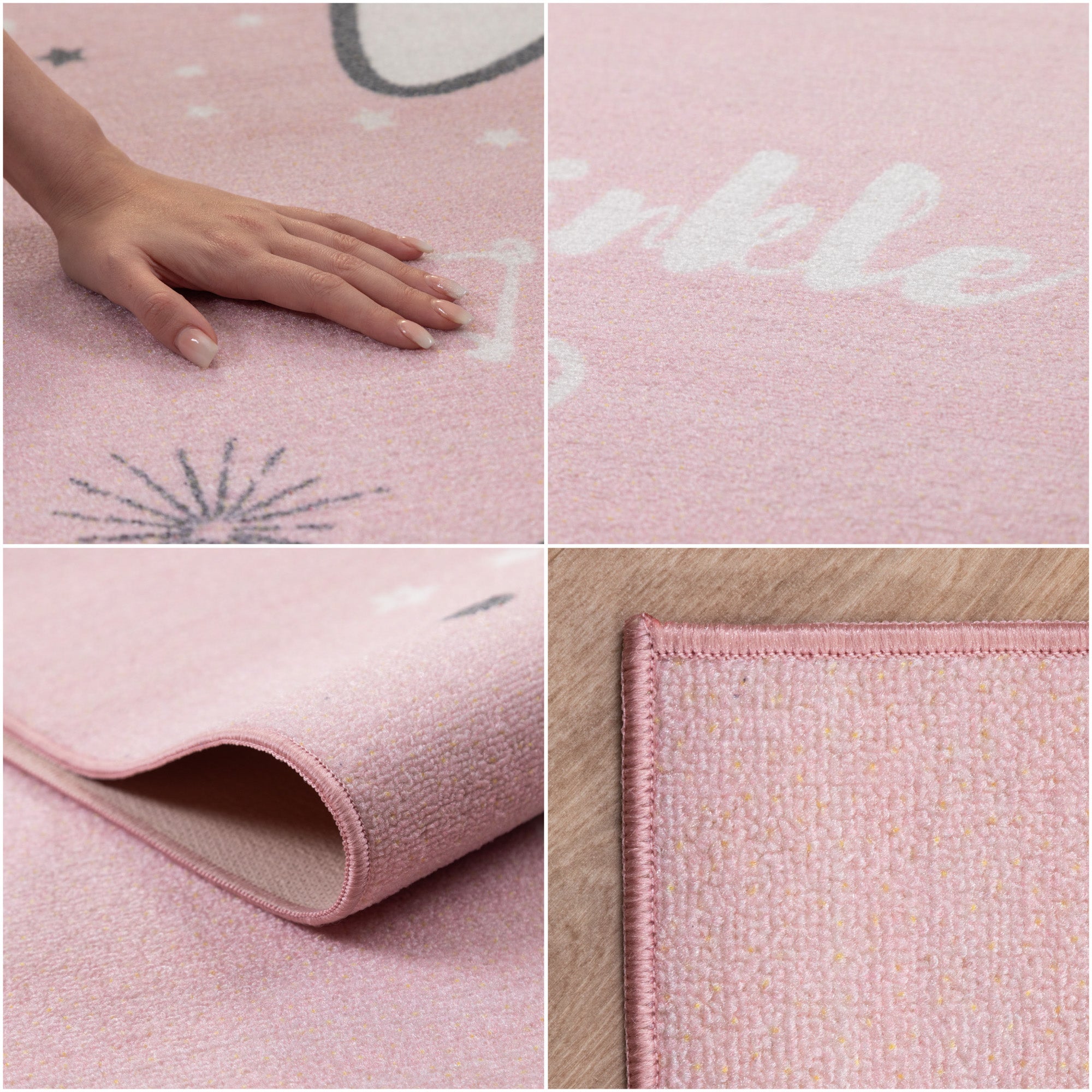 Tapis Enfant Tapis Design Étoile Chambre Enfant Antidérapant Lavable Facile d'entretien
