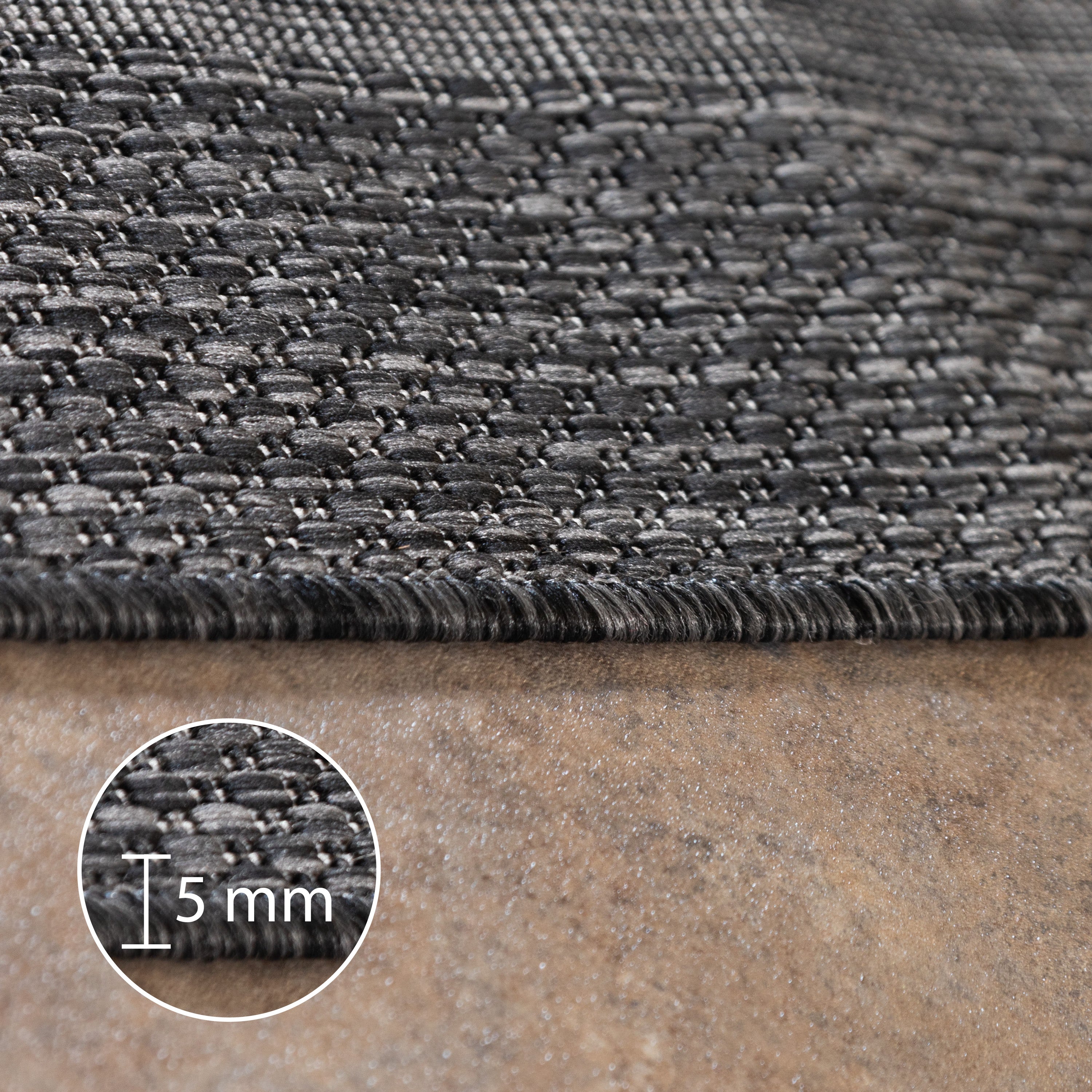 Round Outdoor Rug Plain Weatherproof Patio Kitchen Rug Flat Weave