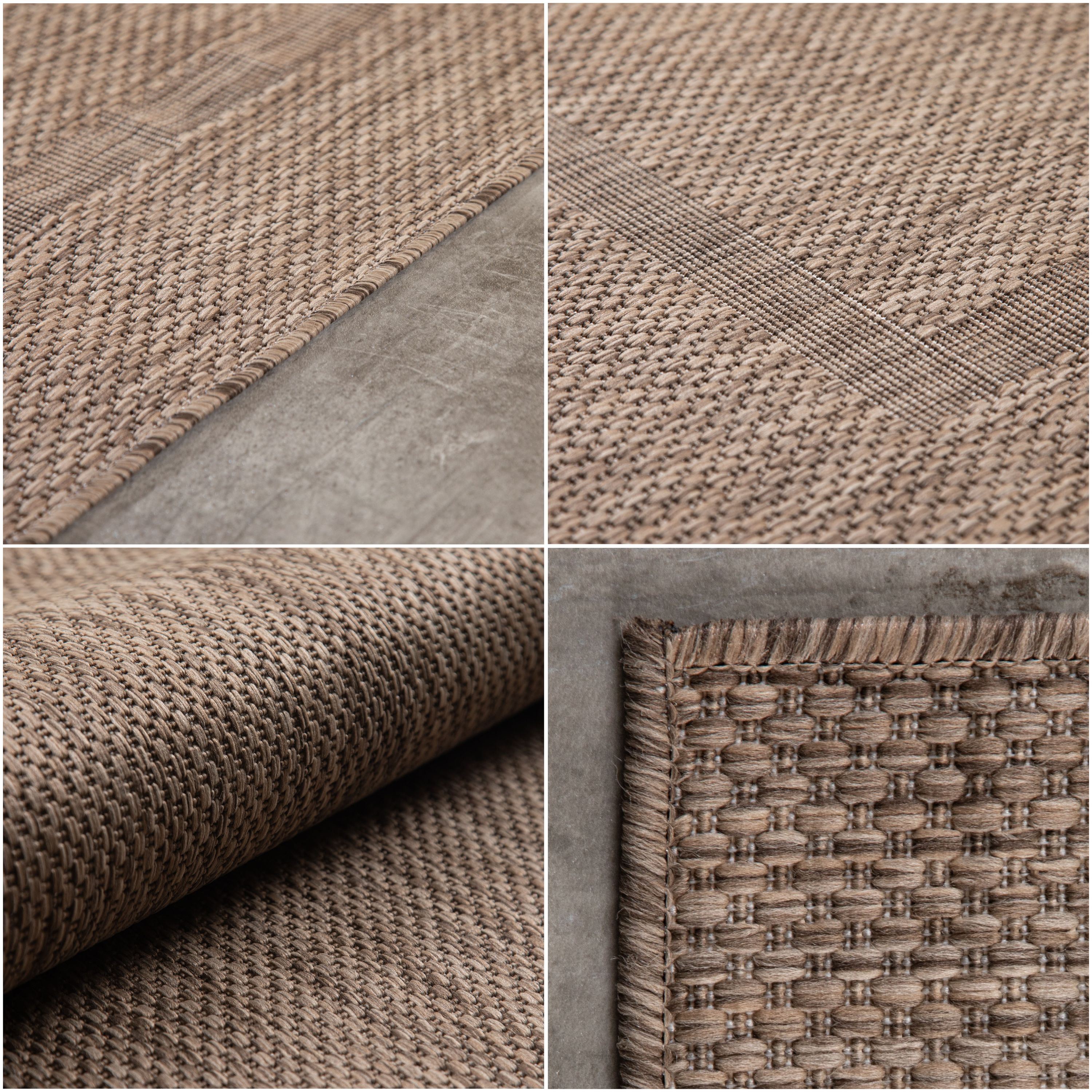 Round Outdoor Rug Plain Weatherproof Patio Kitchen Rug Flat Weave