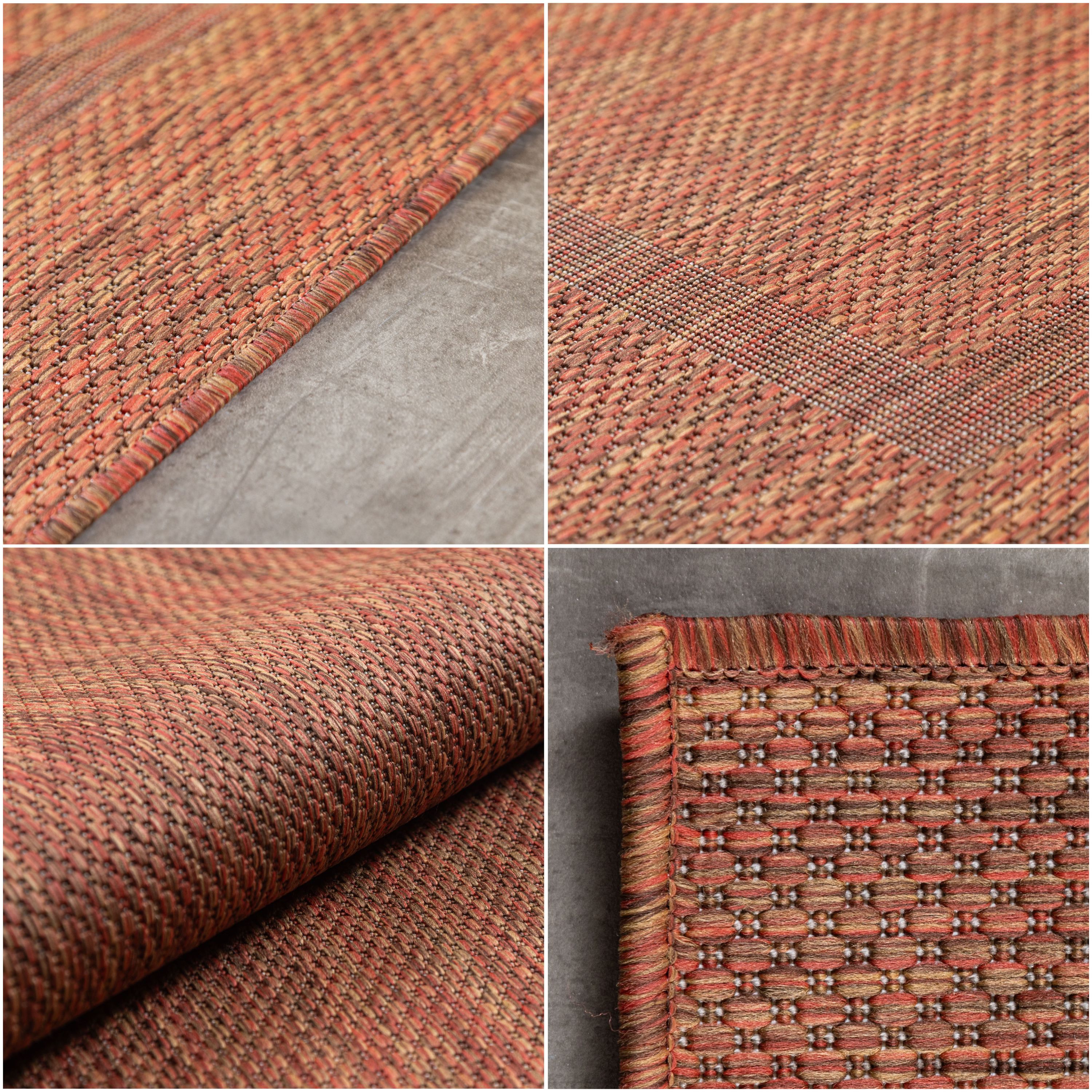 Round Outdoor Rug Plain Weatherproof Patio Kitchen Rug Flat Weave